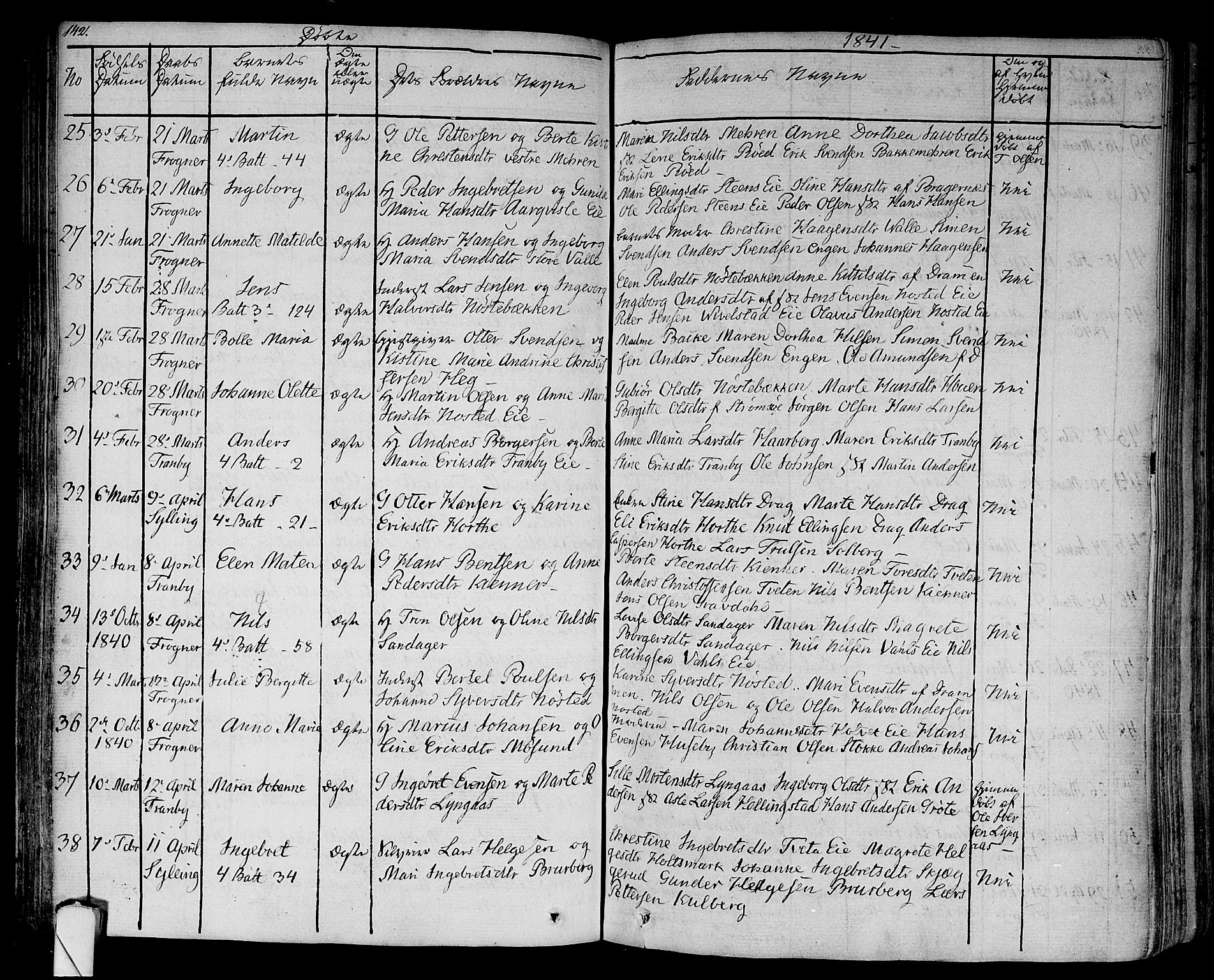 Lier kirkebøker, AV/SAKO-A-230/F/Fa/L0010: Parish register (official) no. I 10, 1827-1843, p. 142