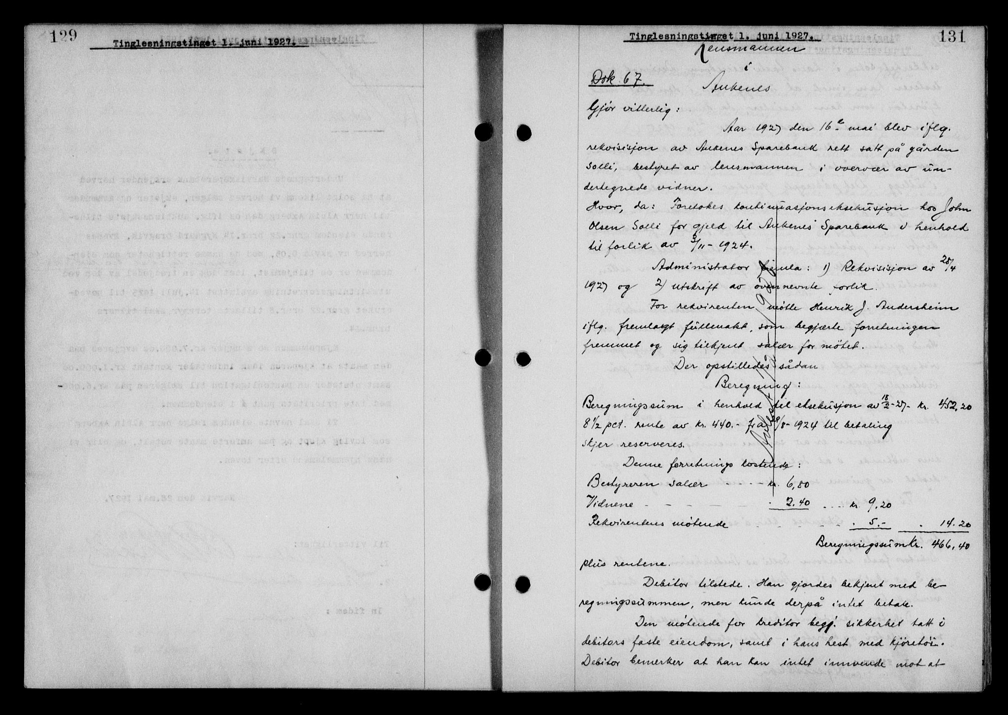 Steigen og Ofoten sorenskriveri, AV/SAT-A-0030/1/2/2C/L0014: Mortgage book no. 13 og 15, 1926-1927, Deed date: 01.06.1927