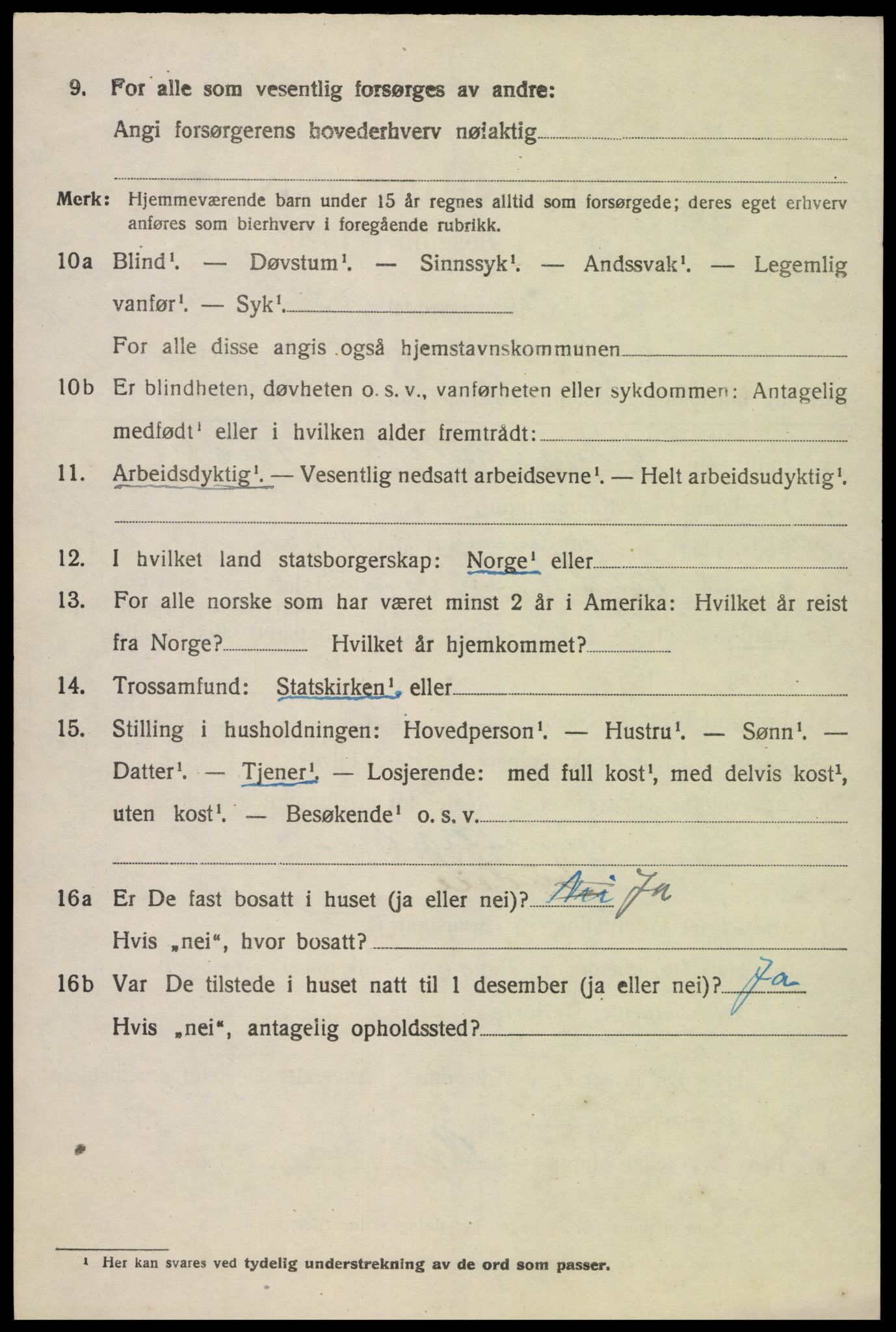 SAK, 1920 census for Åmli, 1920, p. 4210