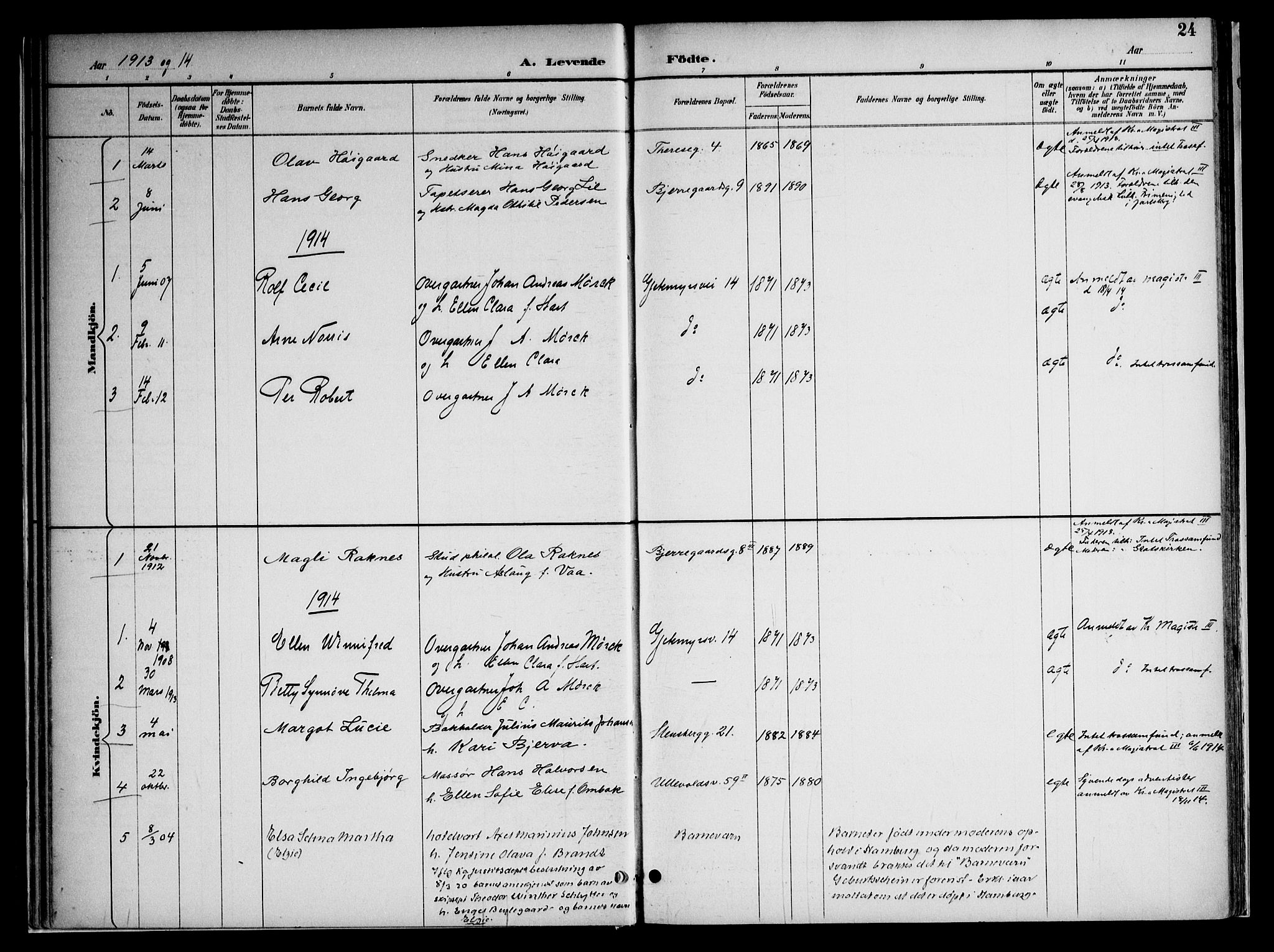 Gamle Aker prestekontor Kirkebøker, SAO/A-10617a/F/L0010: Parish register (official) no. 10, 1892-1960, p. 24