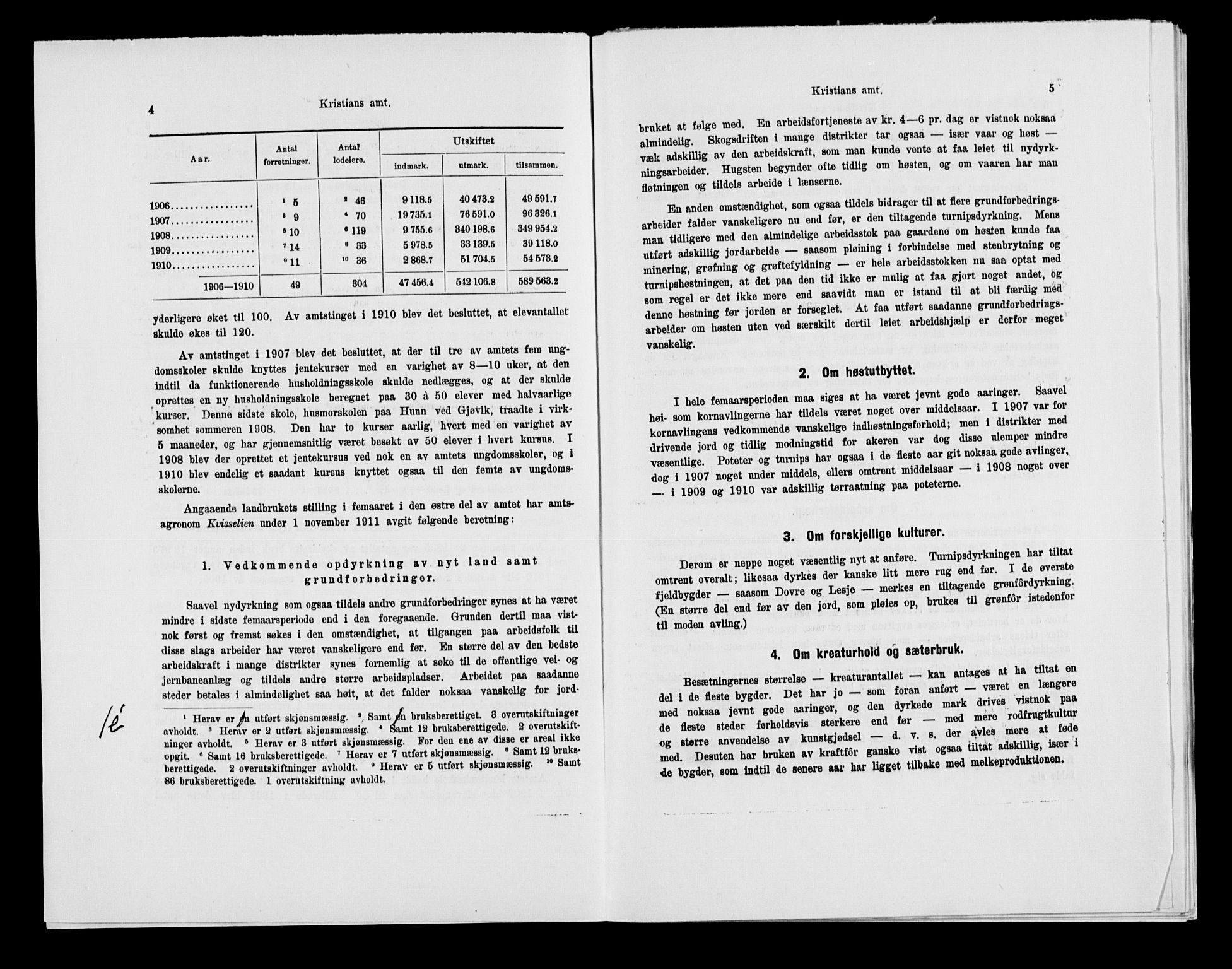 Statistisk sentralbyrå, Næringsøkonomiske emner, Generelt - Amtmennenes femårsberetninger, AV/RA-S-2233/F/Fa/L0116: --, 1906-1915, p. 207