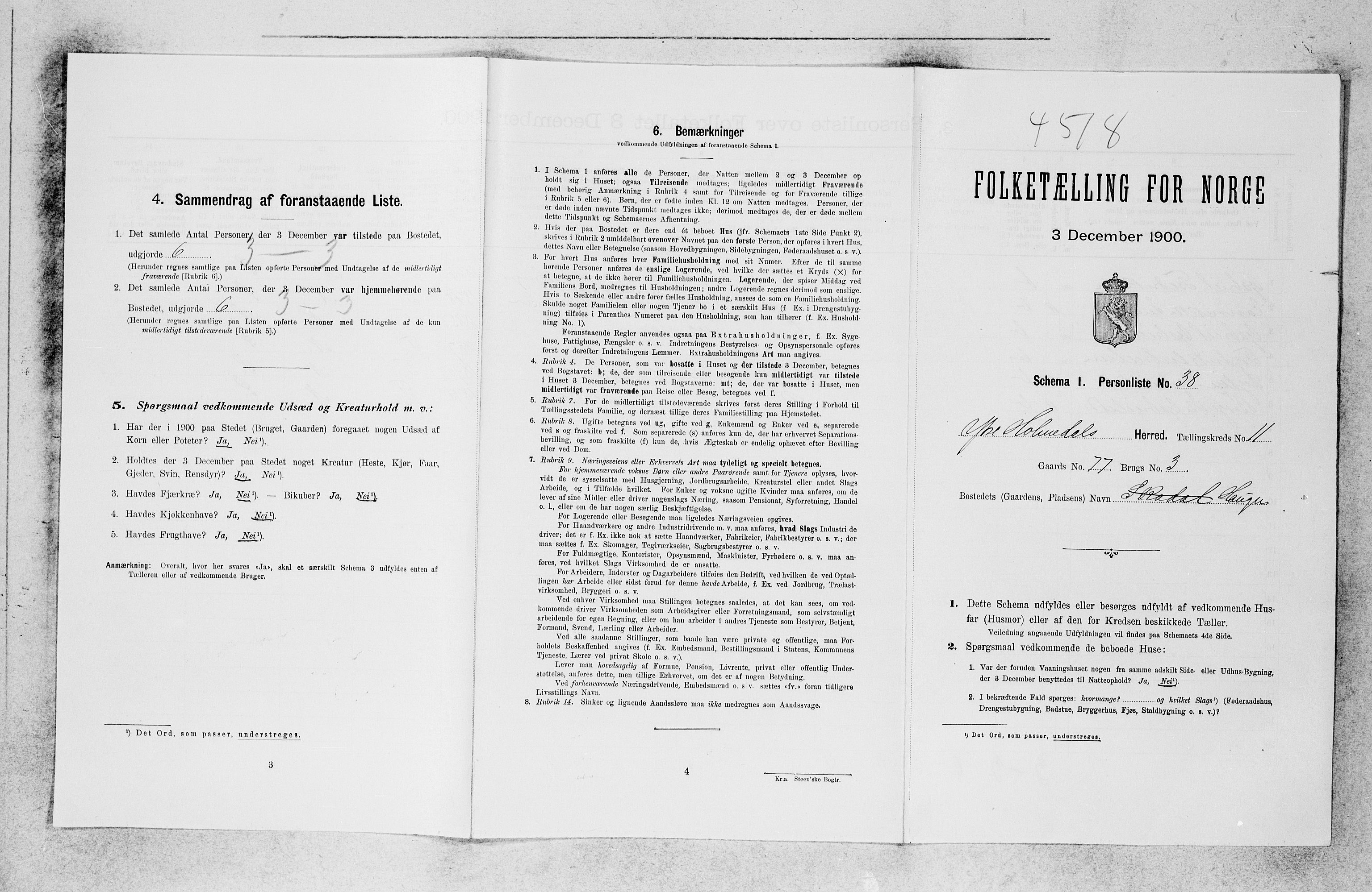 SAB, 1900 census for Ytre Holmedal, 1900, p. 893