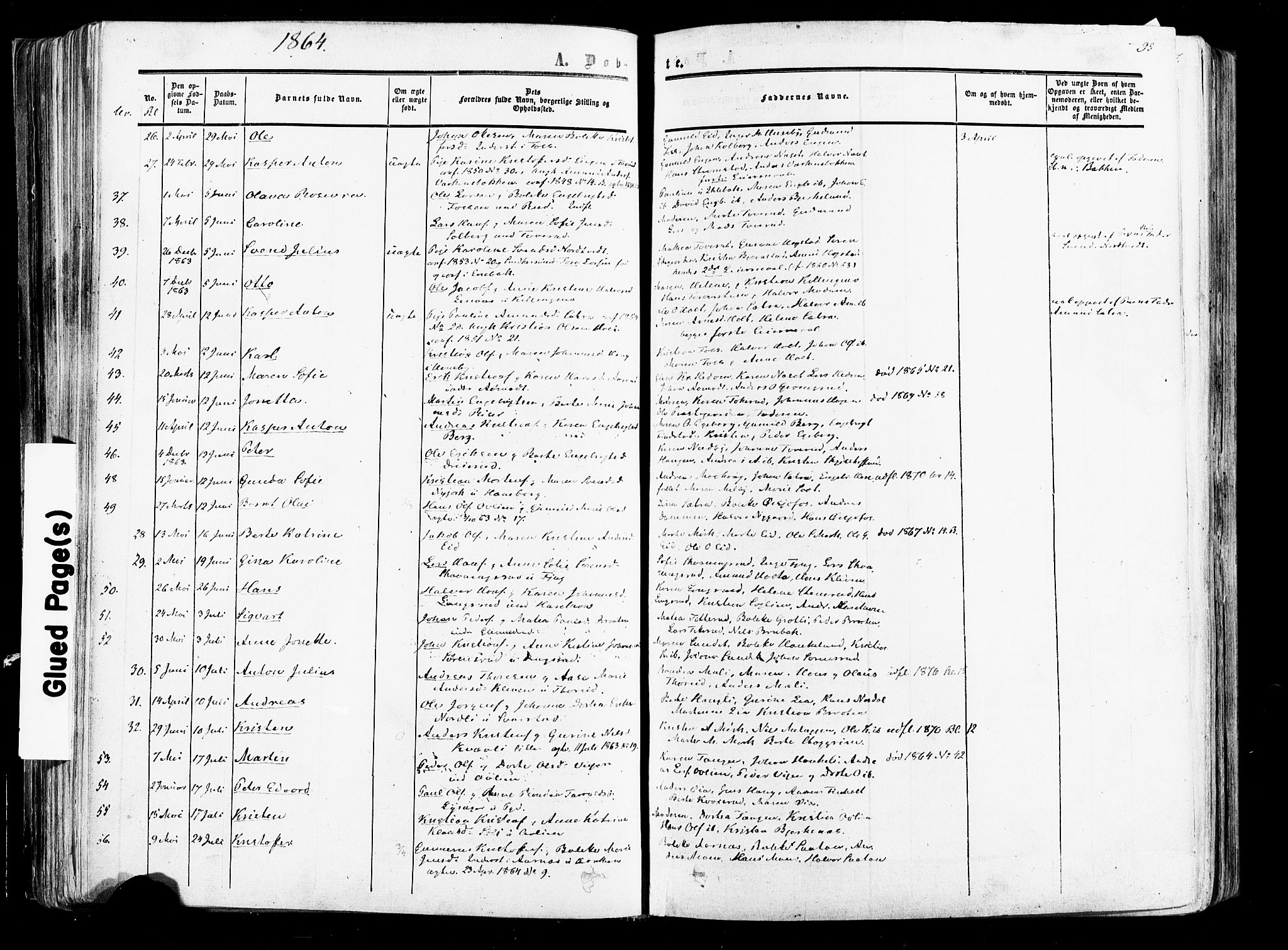 Aurskog prestekontor Kirkebøker, SAO/A-10304a/F/Fa/L0007: Parish register (official) no. I 7, 1854-1877, p. 95