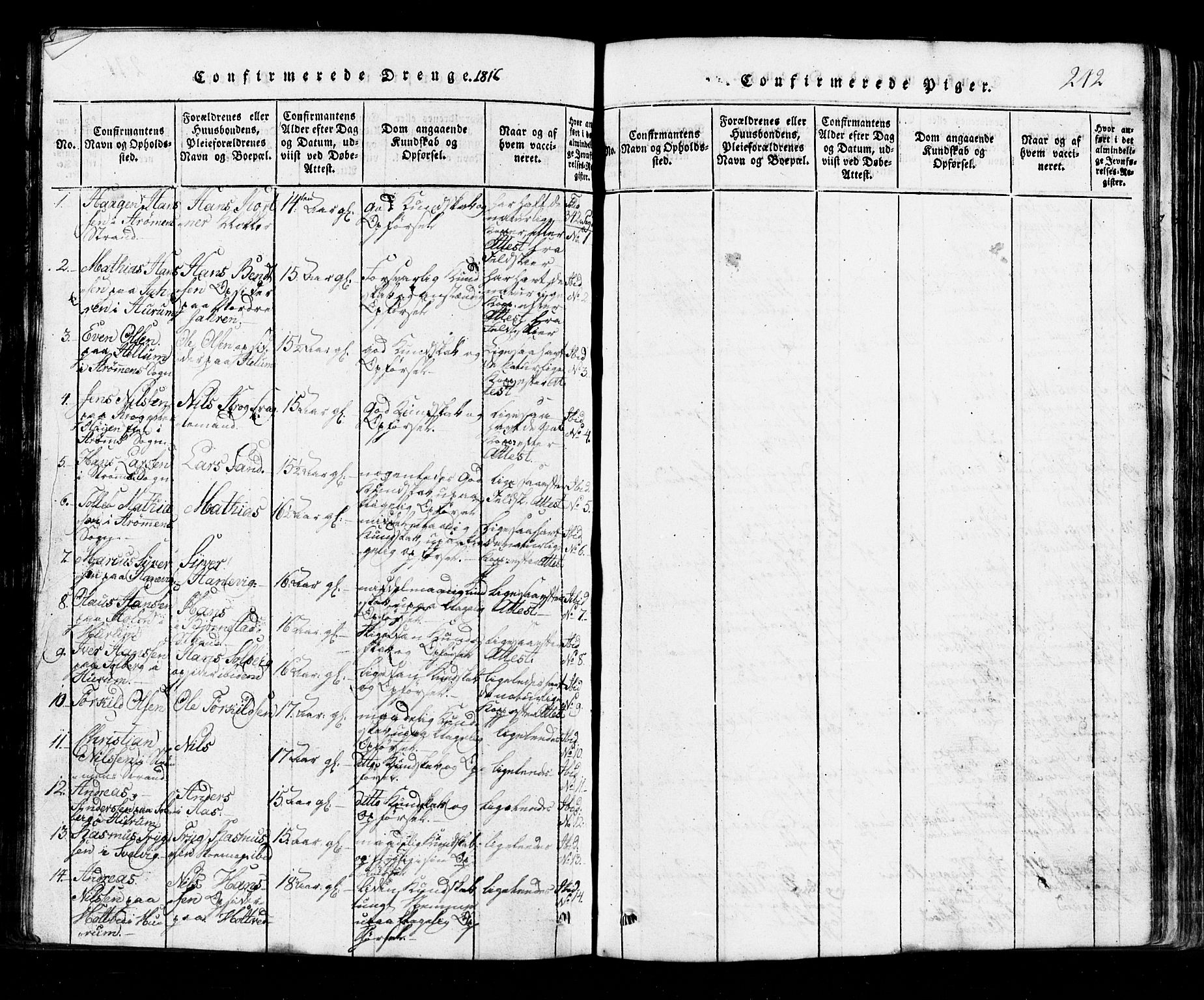 Hurum kirkebøker, SAKO/A-229/G/Ga/L0001: Parish register (copy) no. I 1, 1816-1826, p. 242