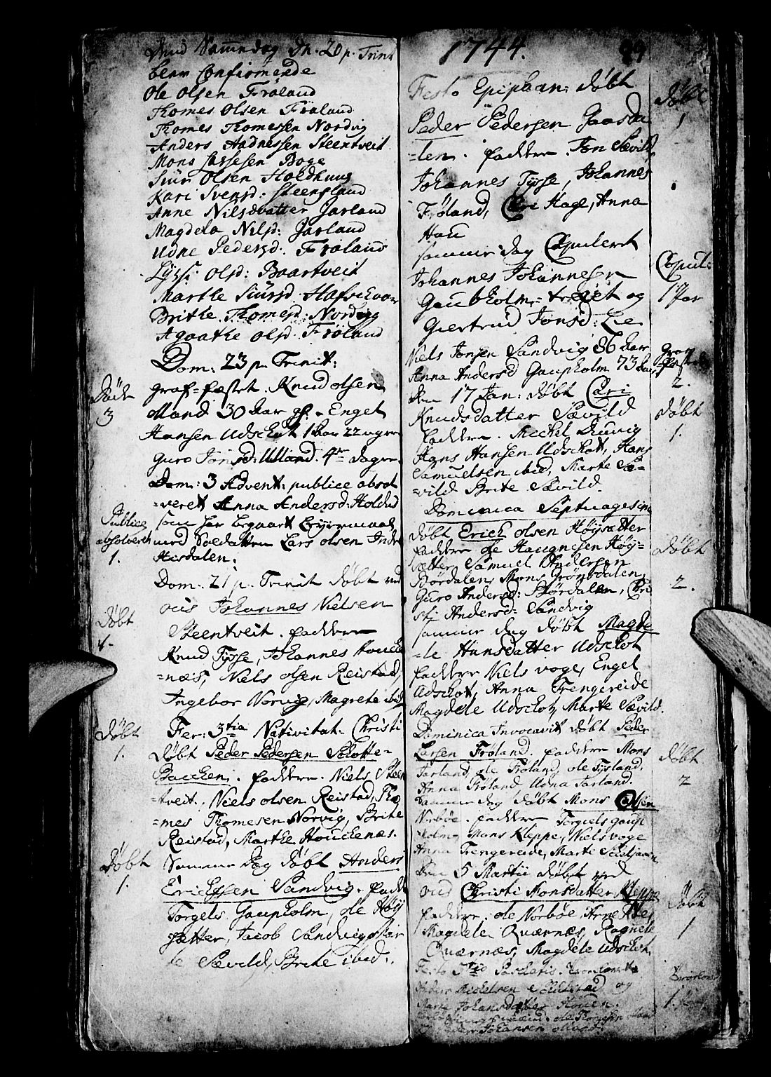 Os sokneprestembete, SAB/A-99929: Parish register (official) no. A 4, 1669-1760, p. 89