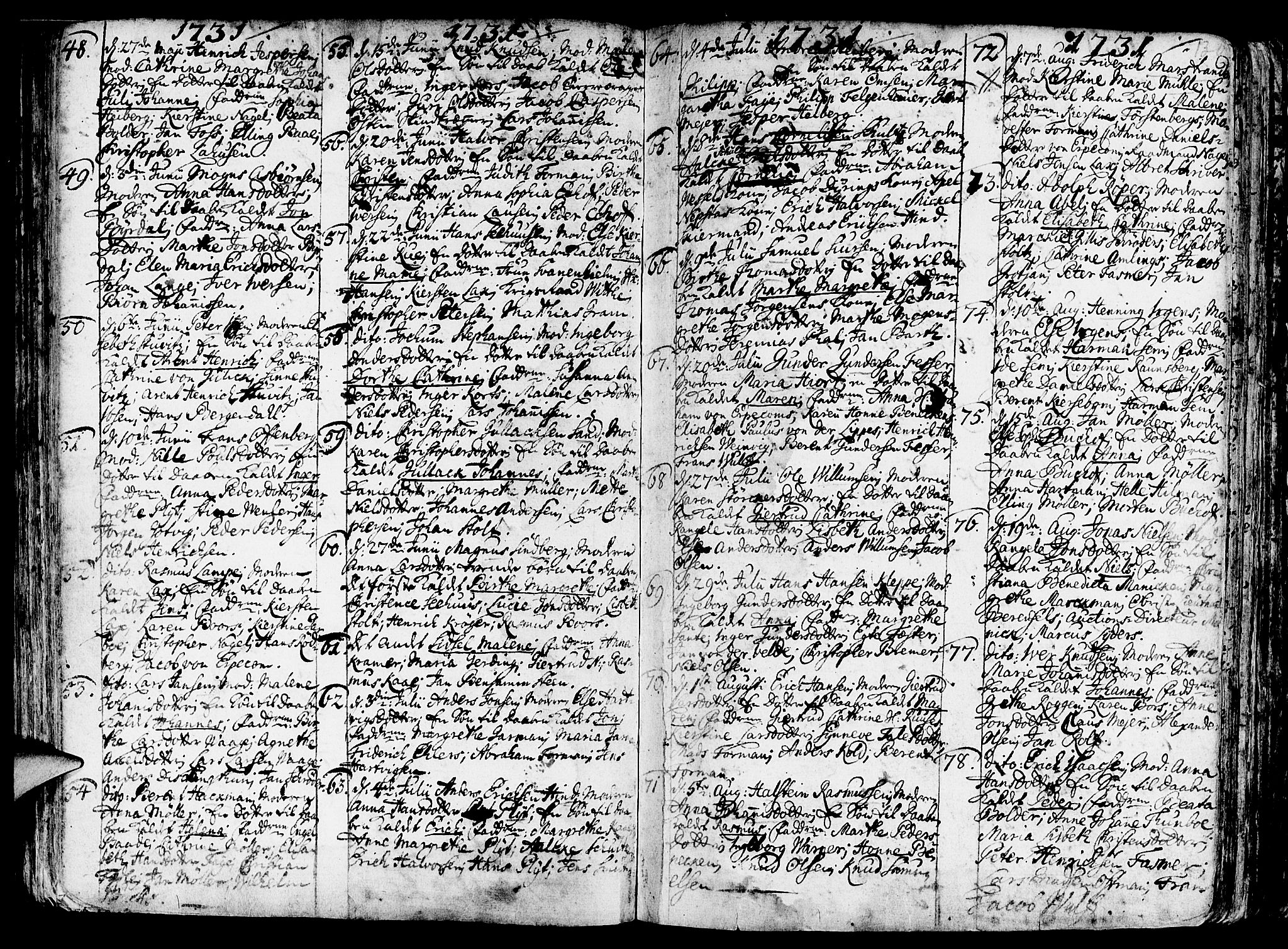 Nykirken Sokneprestembete, AV/SAB-A-77101/H/Haa/L0003: Parish register (official) no. A 3, 1717-1764, p. 130