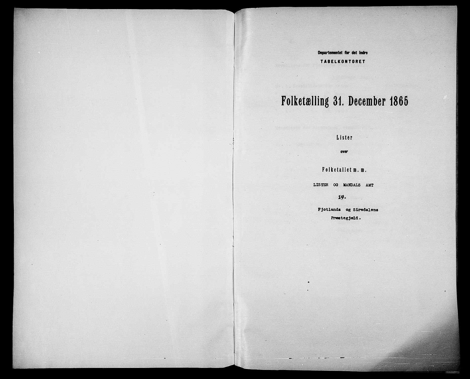 RA, 1865 census for Fjotland, 1865, p. 3