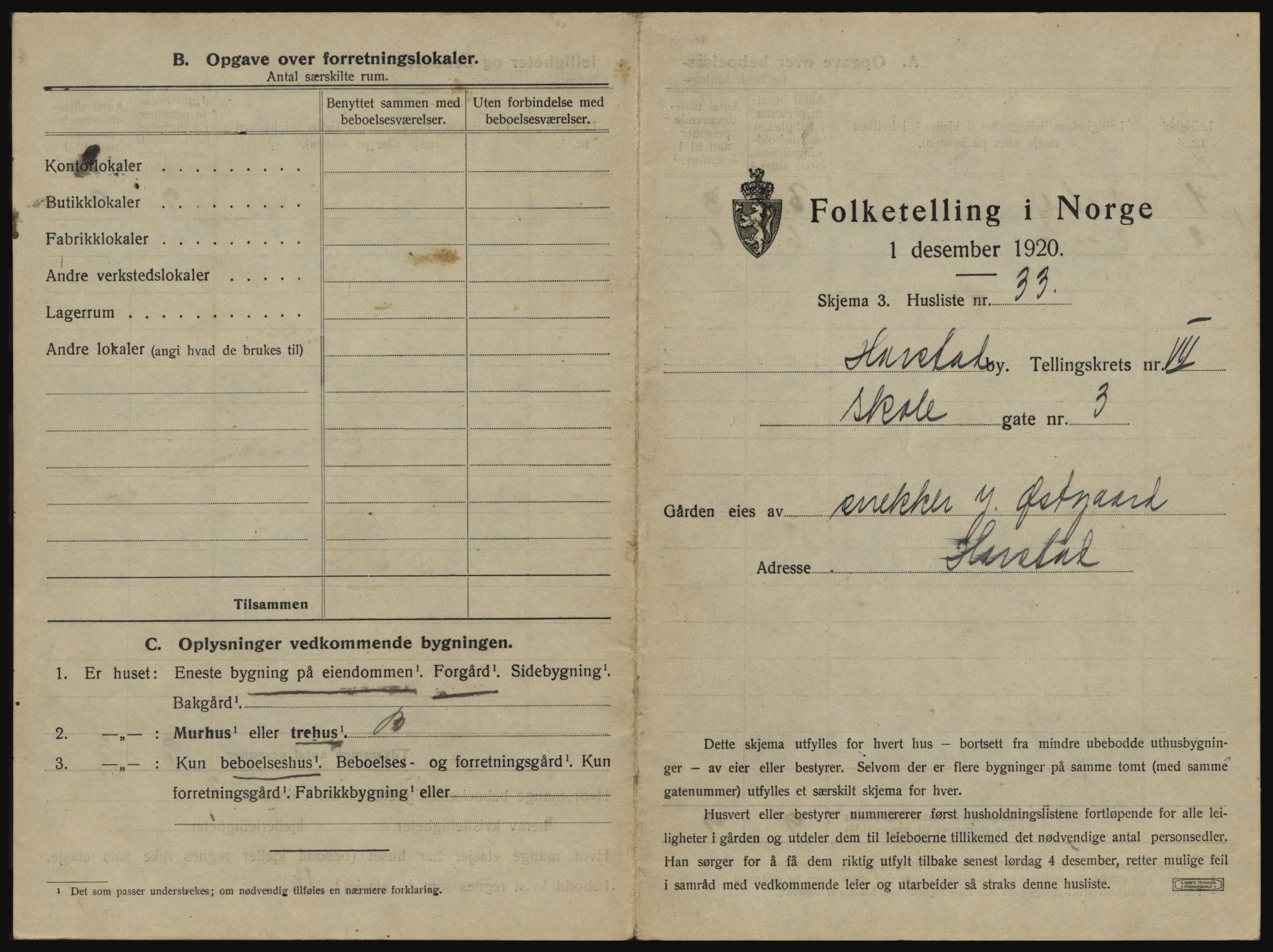 SATØ, 1920 census for Harstad, 1920, p. 757