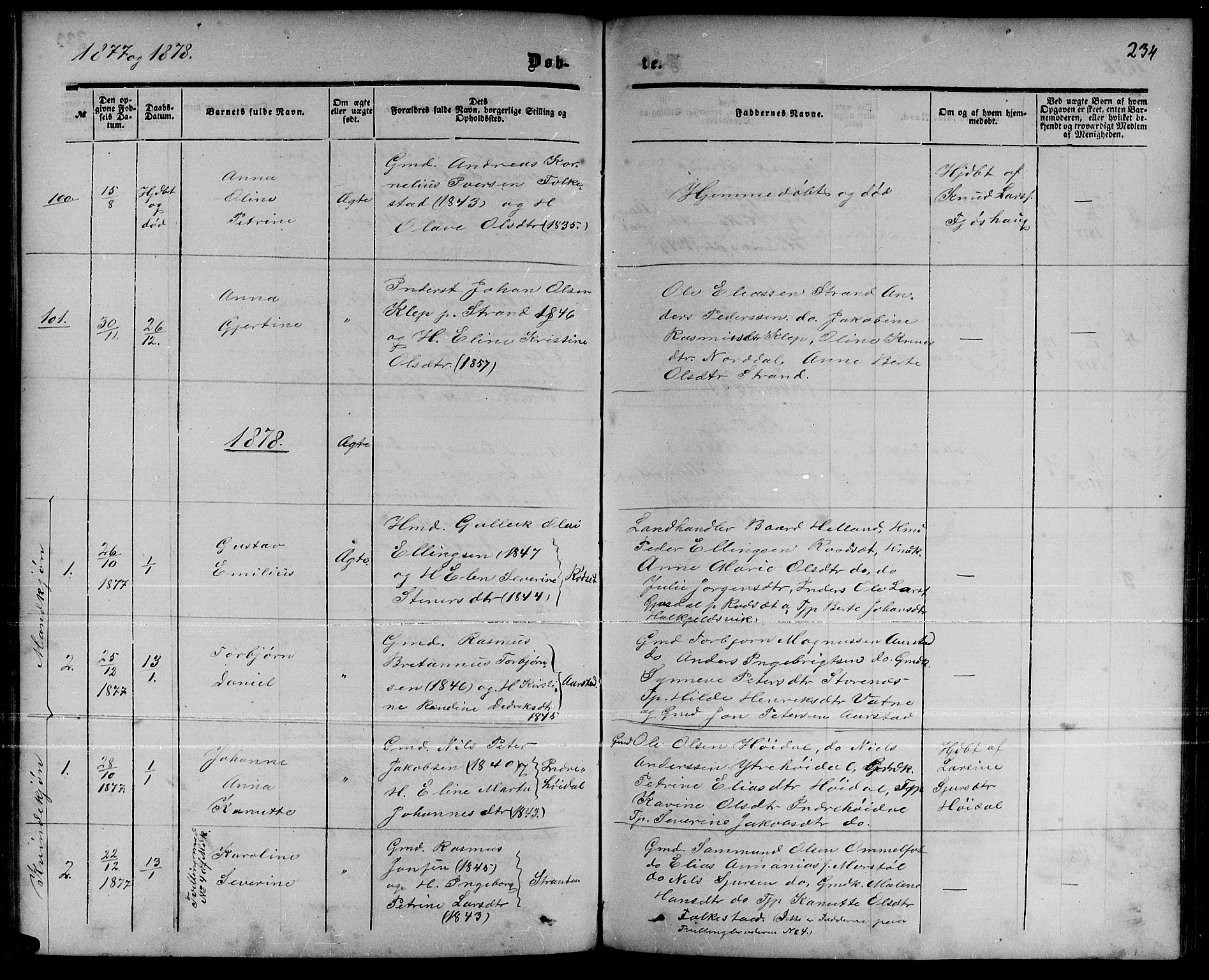 Ministerialprotokoller, klokkerbøker og fødselsregistre - Møre og Romsdal, AV/SAT-A-1454/511/L0157: Parish register (copy) no. 511C03, 1864-1884, p. 234