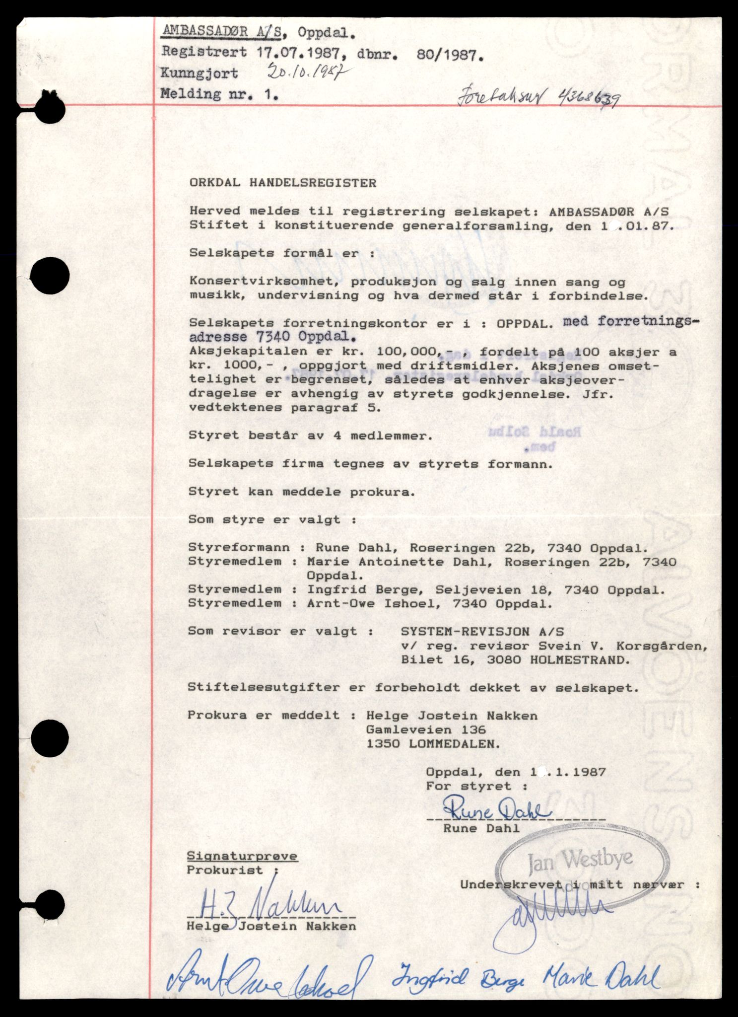 Orkdal sorenskriveri, AV/SAT-A-4169/2/J/Jc/Jce/L0002: Aksjeselskap, A - N, 1944-1990, p. 11