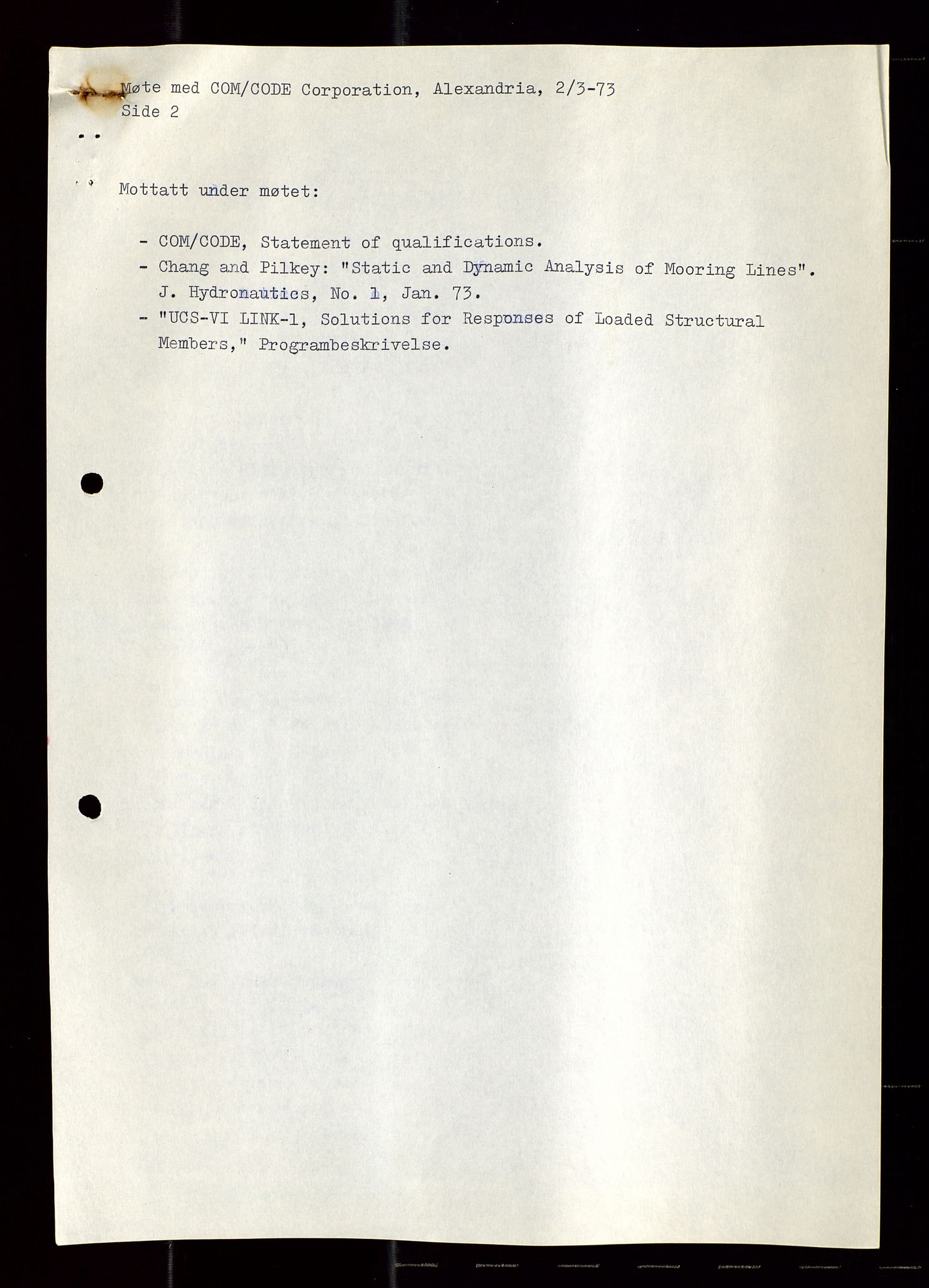 Industridepartementet, Oljekontoret, AV/SAST-A-101348/Di/L0003: DWP, møtereferater, 1972-1974, p. 351