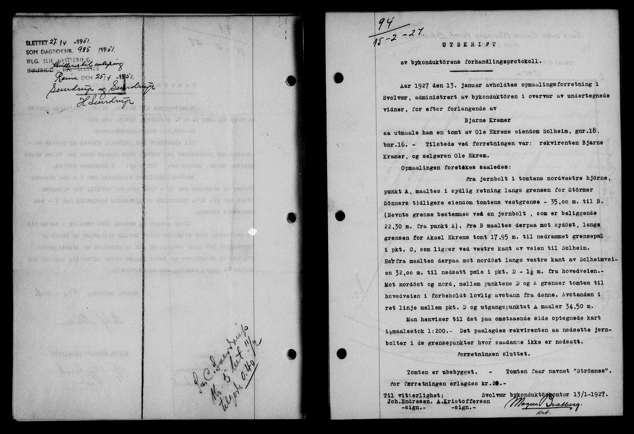 Lofoten sorenskriveri, SAT/A-0017/1/2/2C/L0015b: Mortgage book no. 15b, 1927-1927, Deed date: 15.02.1927