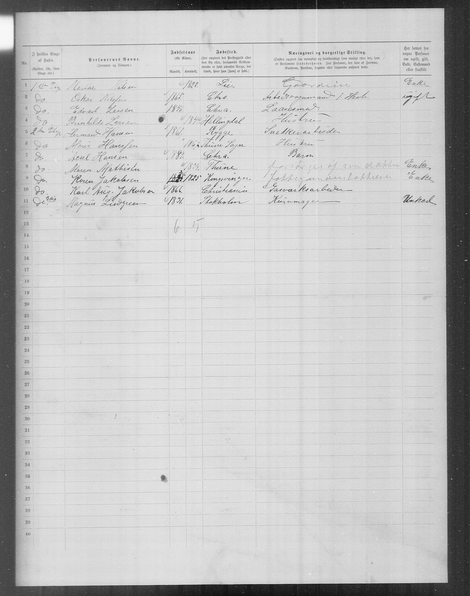 OBA, Municipal Census 1899 for Kristiania, 1899, p. 16656