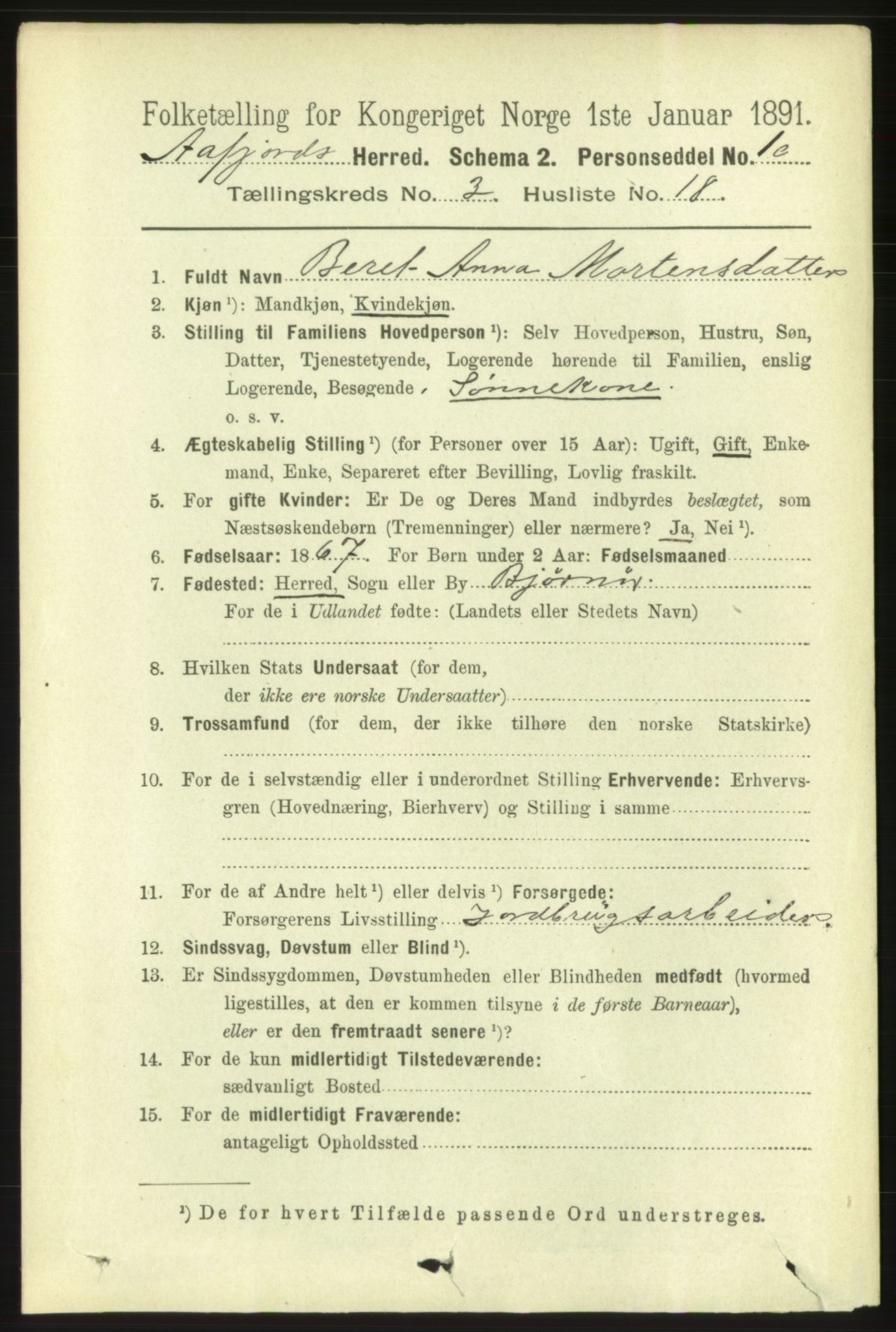 RA, 1891 census for 1630 Åfjord, 1891, p. 739