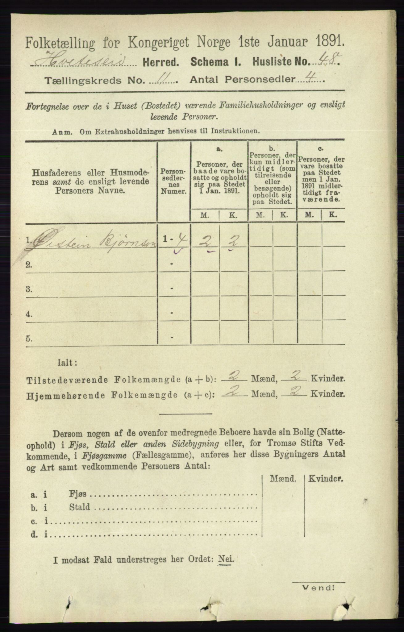 RA, 1891 census for 0829 Kviteseid, 1891, p. 2548