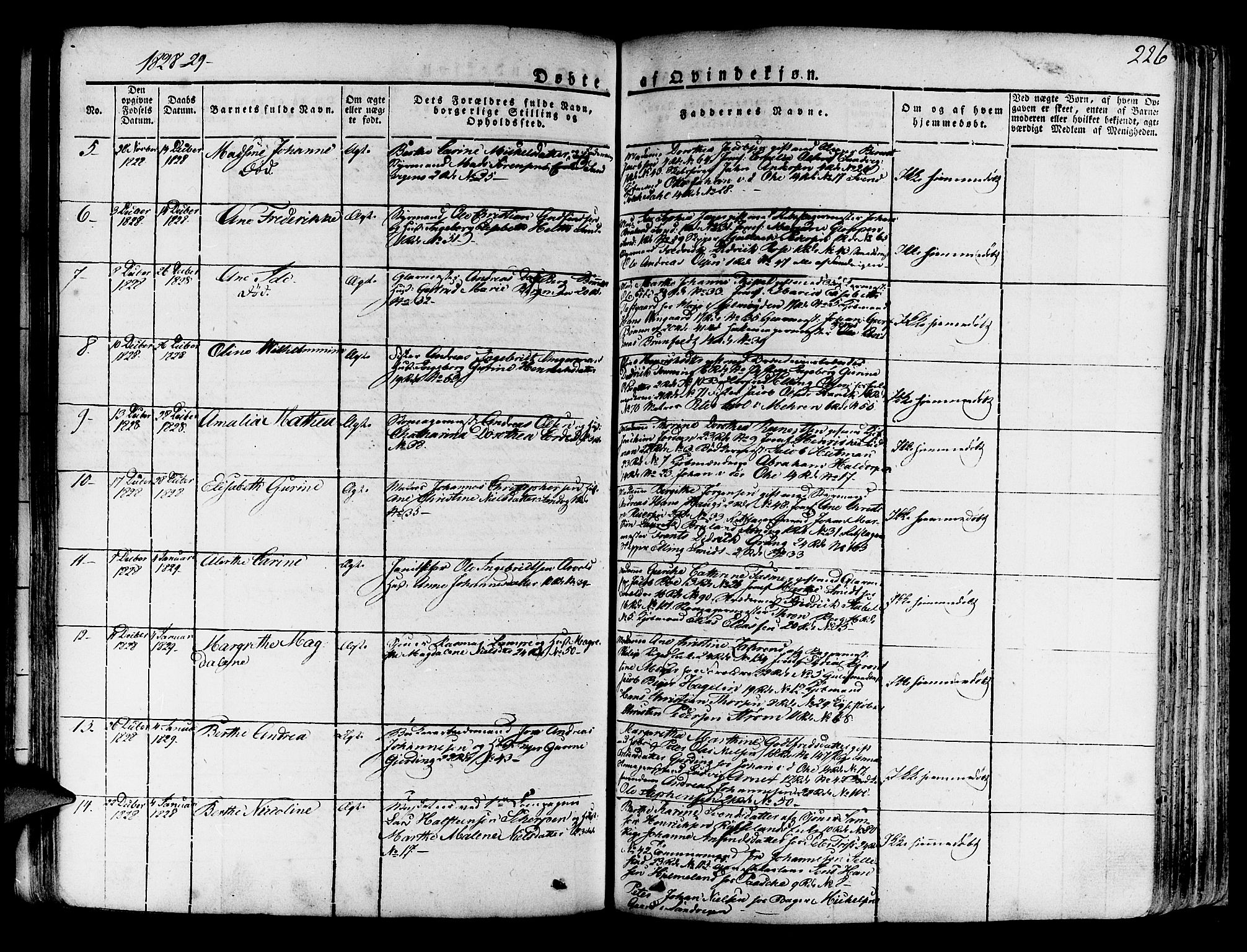 Korskirken sokneprestembete, SAB/A-76101/H/Haa/L0014: Parish register (official) no. A 14, 1823-1835, p. 226