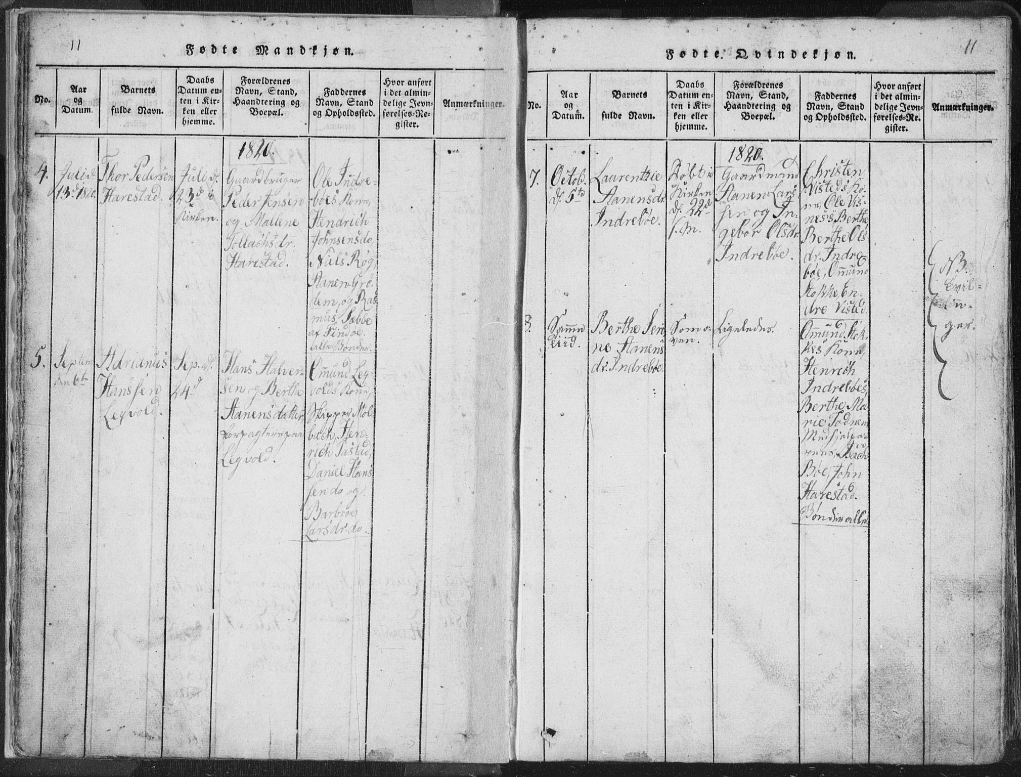 Hetland sokneprestkontor, AV/SAST-A-101826/30/30BA/L0001: Parish register (official) no. A 1, 1816-1856, p. 11