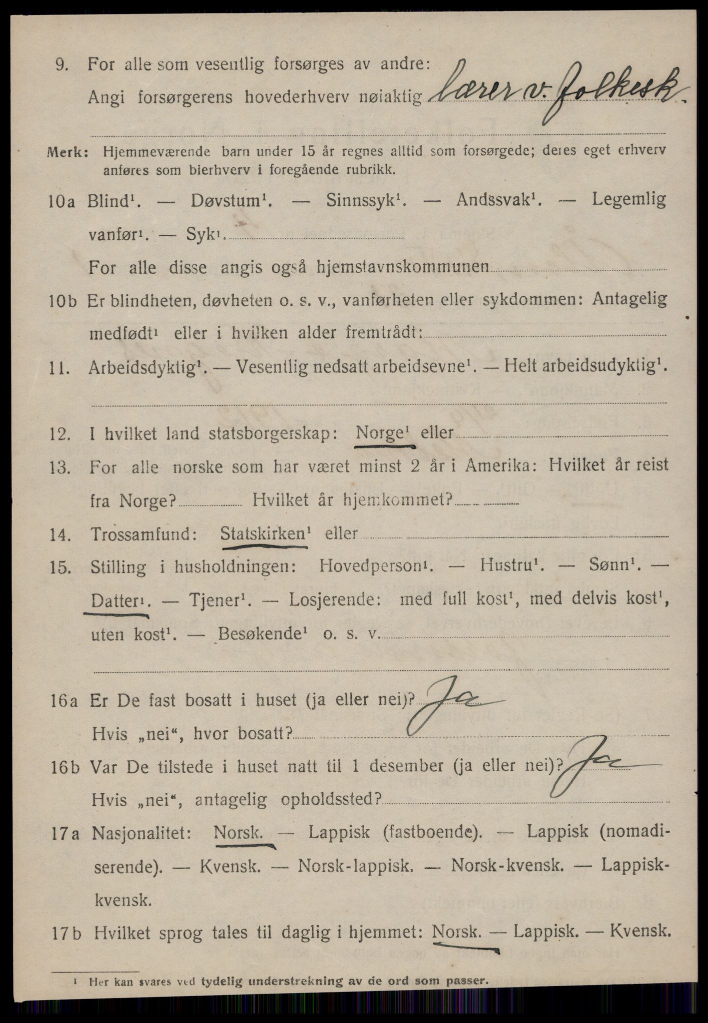 SAT, 1920 census for Ålen, 1920, p. 1197