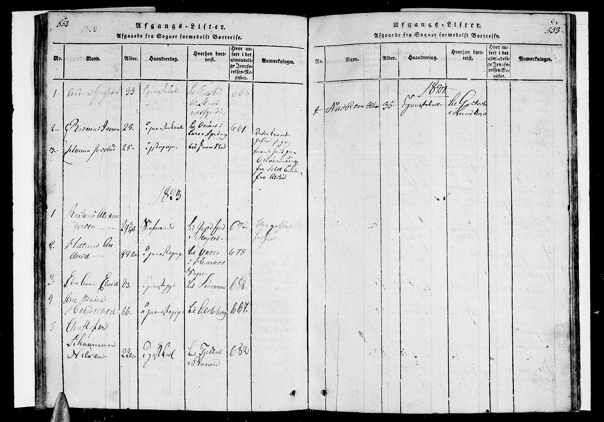Ministerialprotokoller, klokkerbøker og fødselsregistre - Nordland, SAT/A-1459/838/L0546: Parish register (official) no. 838A05 /1, 1820-1828, p. 552-553