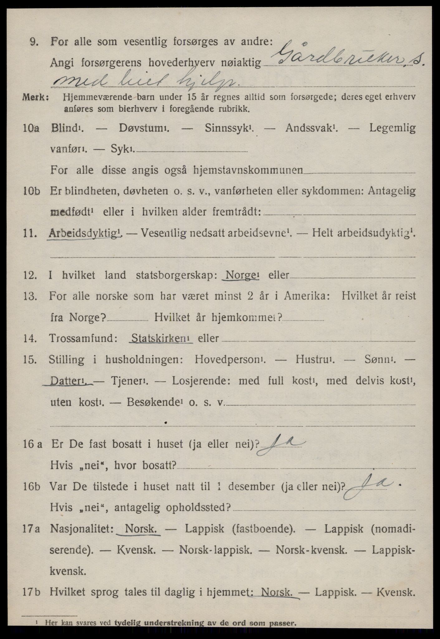 SAT, 1920 census for Røros, 1920, p. 7695