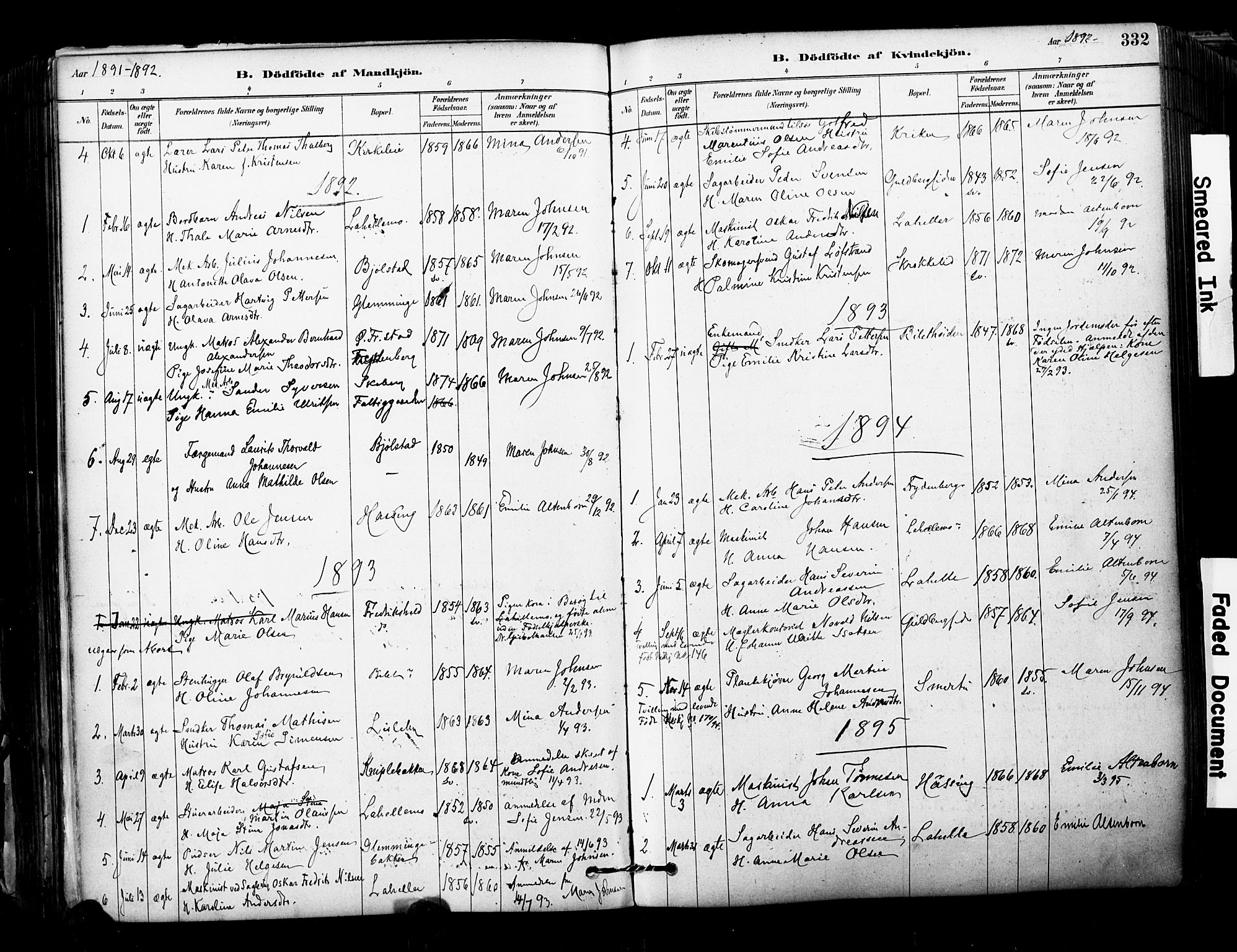Glemmen prestekontor Kirkebøker, SAO/A-10908/F/Fa/L0011: Parish register (official) no. 11, 1878-1917, p. 332