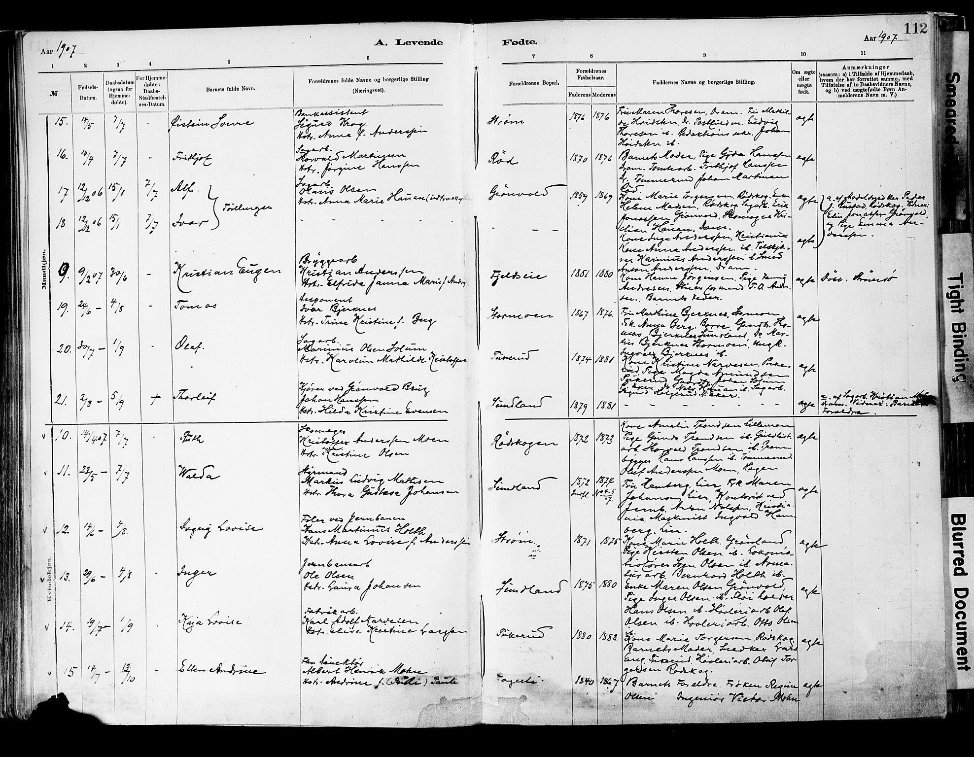 Strømsgodset kirkebøker, AV/SAKO-A-324/F/Fa/L0001: Parish register (official) no. 1, 1885-1909, p. 112