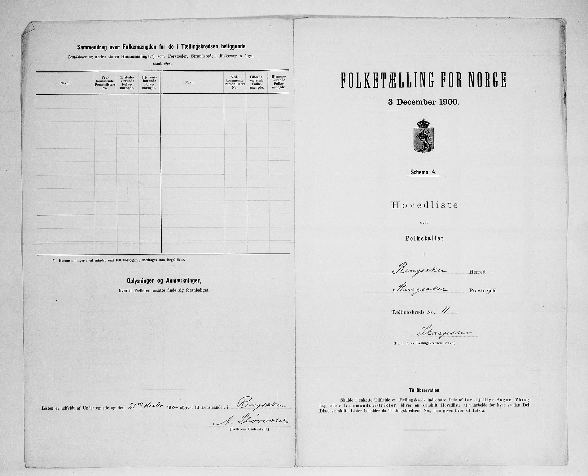 SAH, 1900 census for Ringsaker, 1900, p. 59