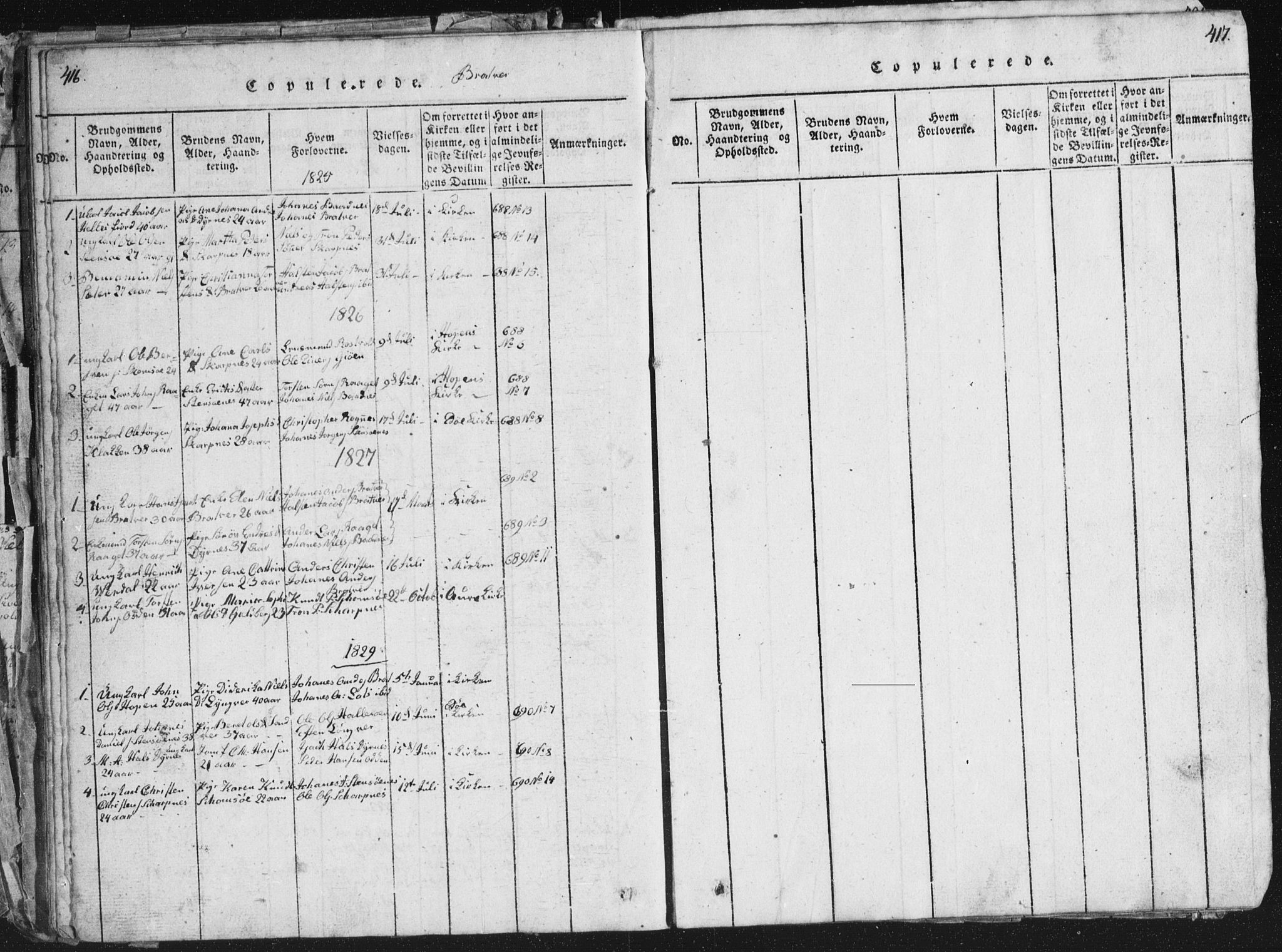 Ministerialprotokoller, klokkerbøker og fødselsregistre - Møre og Romsdal, SAT/A-1454/581/L0942: Parish register (copy) no. 581C00, 1820-1836, p. 416-417