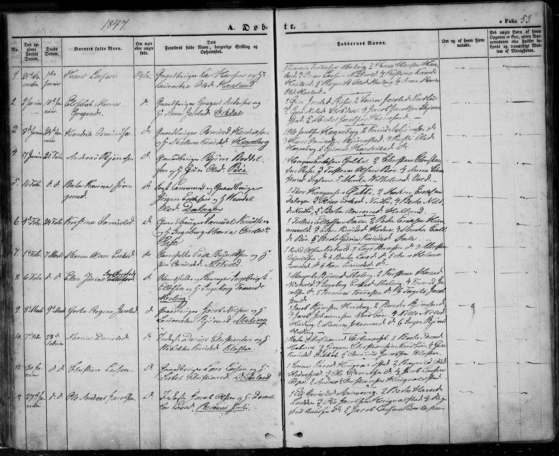 Rennesøy sokneprestkontor, SAST/A -101827/H/Ha/Haa/L0005: Parish register (official) no. A 5, 1838-1859, p. 53