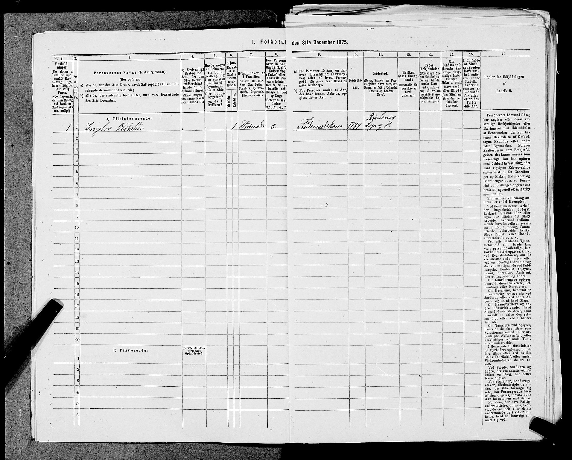 SAST, 1875 census for 1141P Finnøy, 1875, p. 259