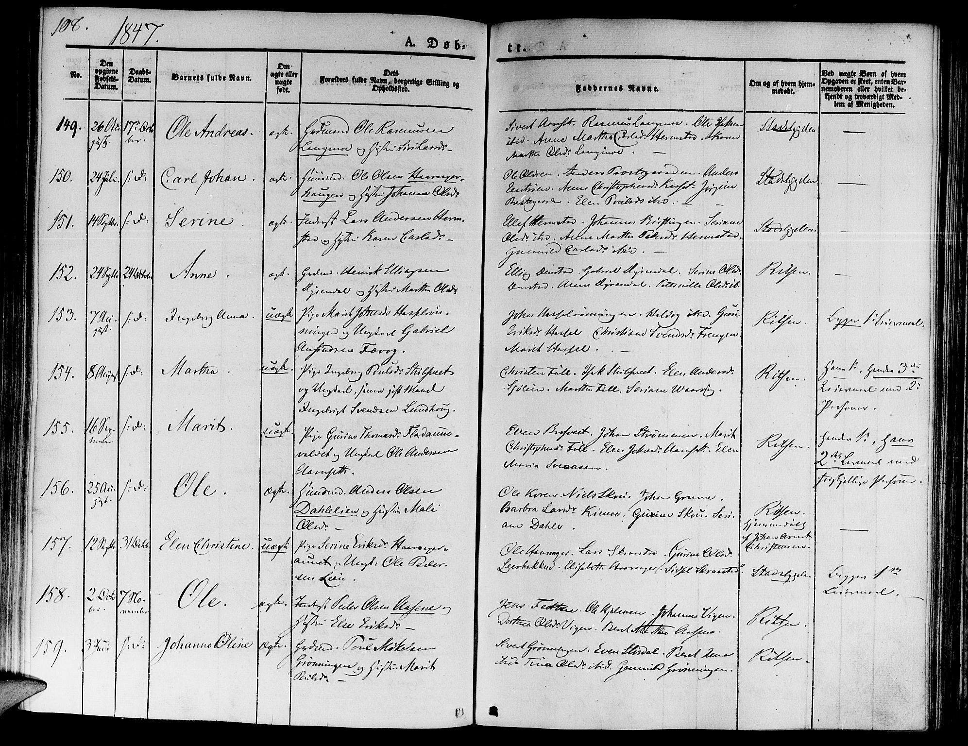 Ministerialprotokoller, klokkerbøker og fødselsregistre - Sør-Trøndelag, AV/SAT-A-1456/646/L0610: Parish register (official) no. 646A08, 1837-1847, p. 108