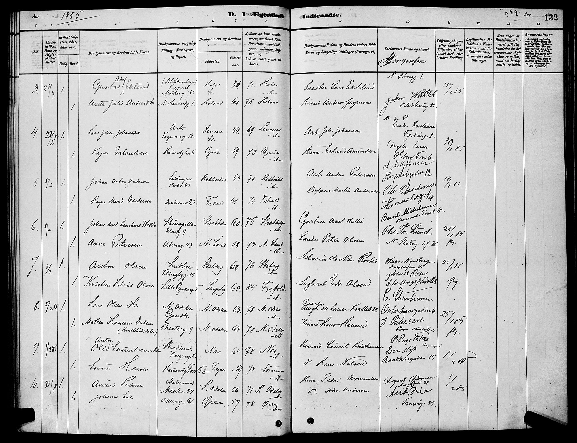 Trefoldighet prestekontor Kirkebøker, AV/SAO-A-10882/H/Ha/L0003: Banns register no. 3, 1878-1888, p. 132