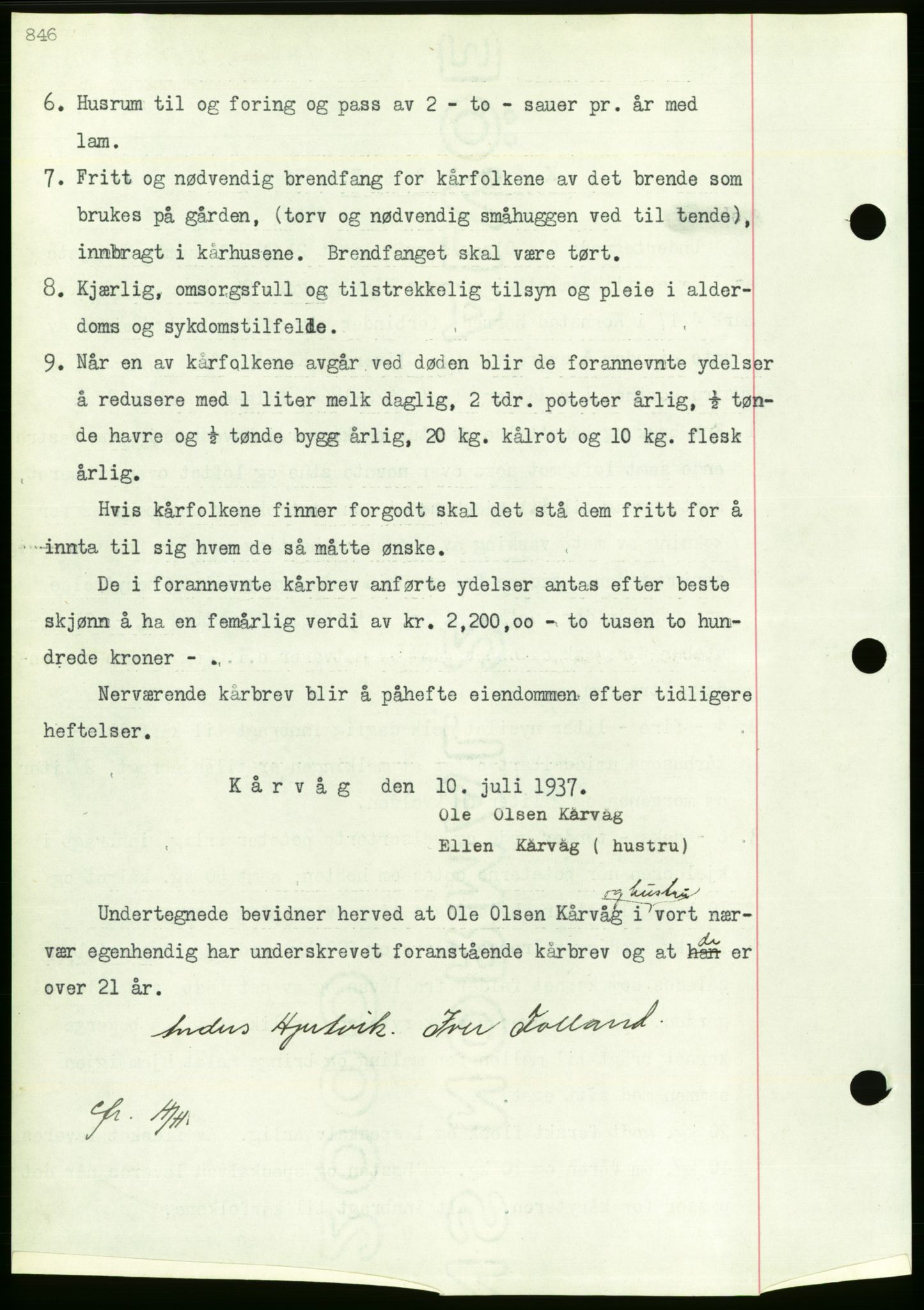 Nordmøre sorenskriveri, AV/SAT-A-4132/1/2/2Ca/L0091: Mortgage book no. B81, 1937-1937, Diary no: : 2057/1937