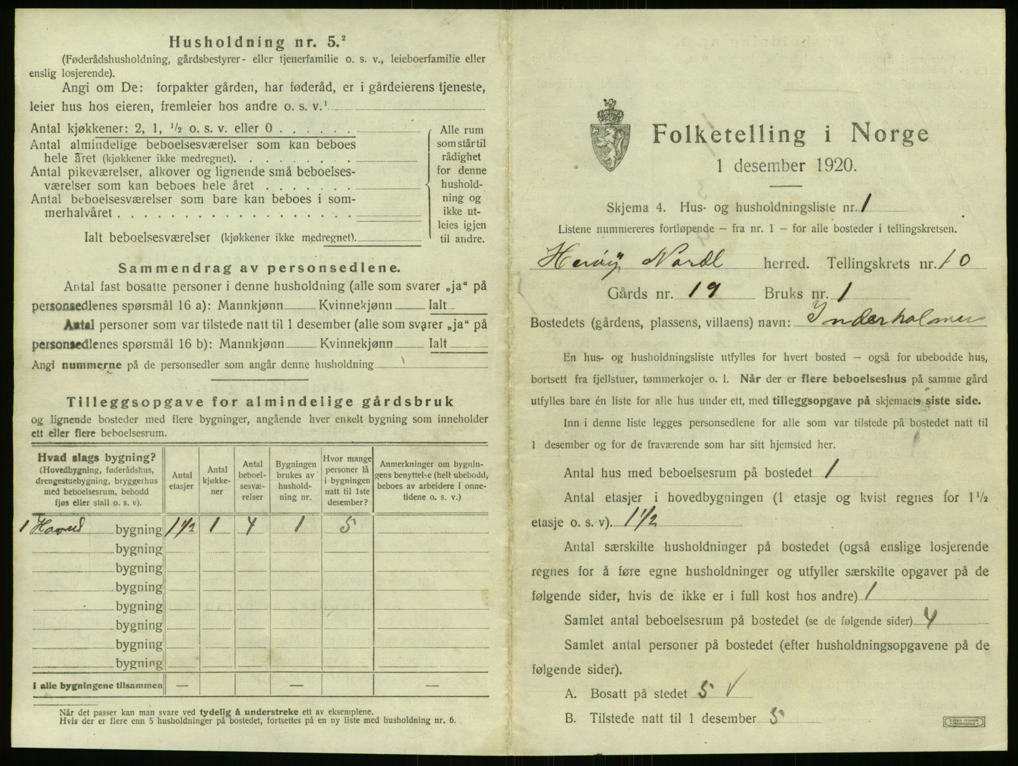 SAT, 1920 census for Herøy, 1920, p. 848