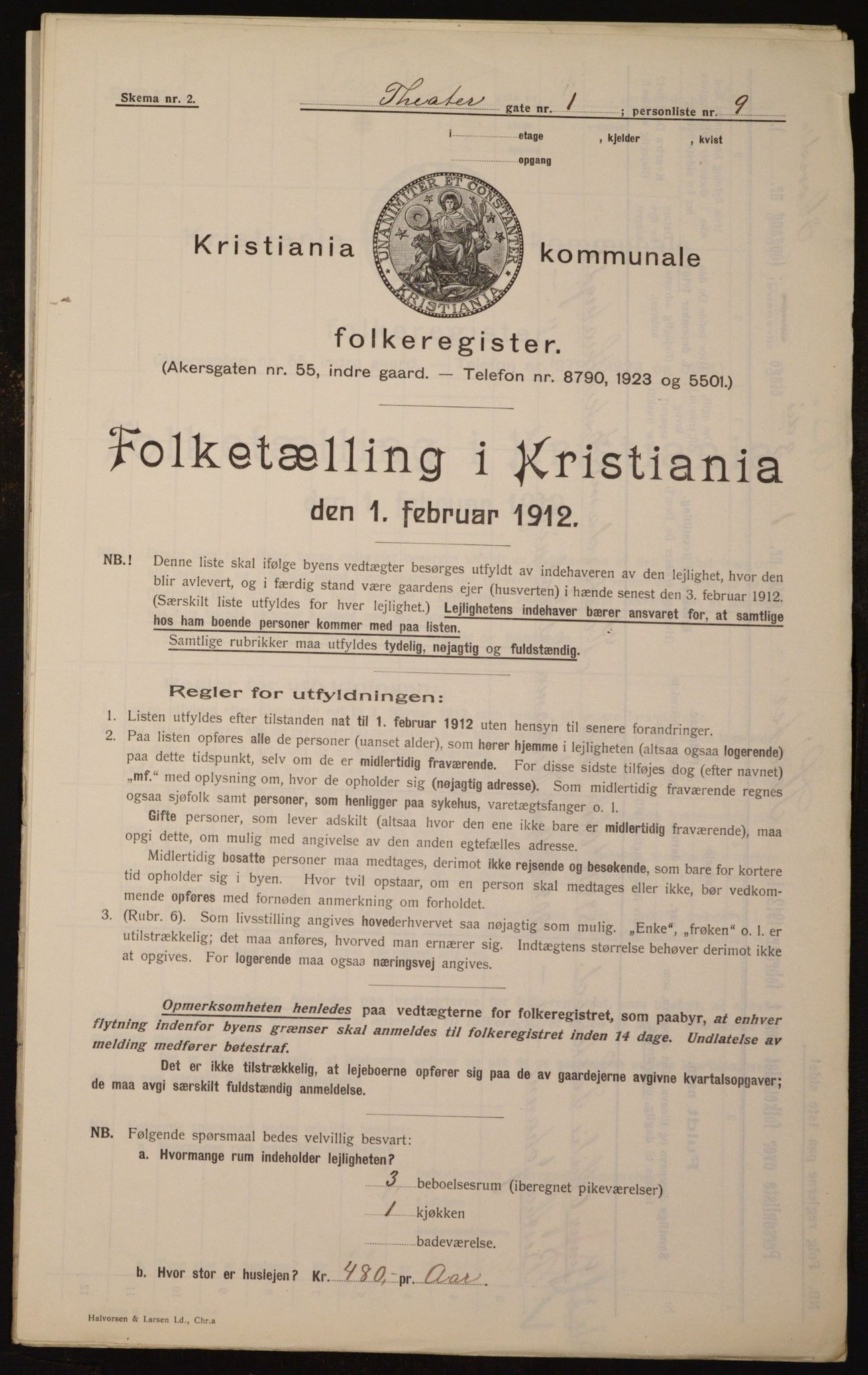 OBA, Municipal Census 1912 for Kristiania, 1912, p. 107081