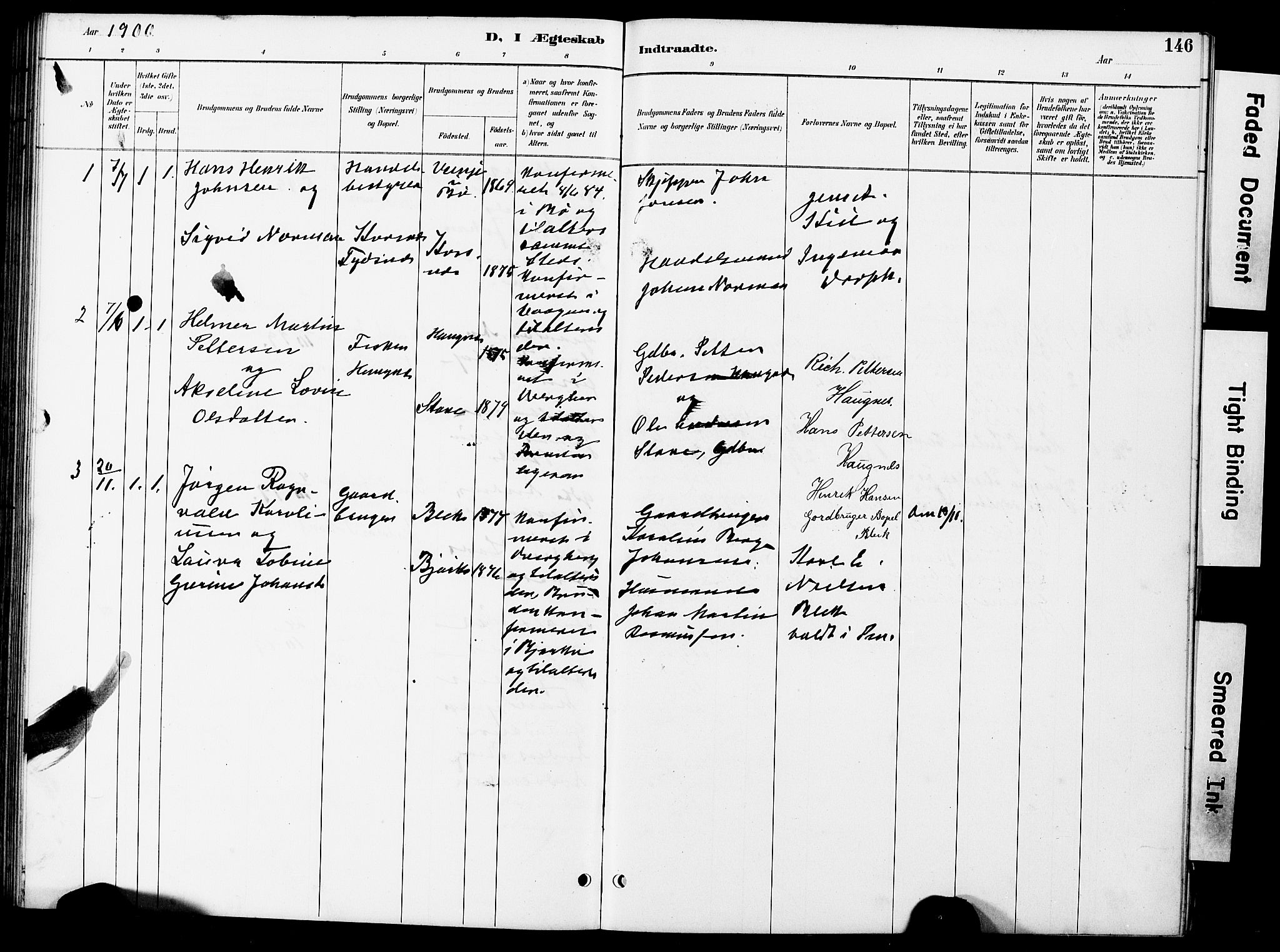 Ministerialprotokoller, klokkerbøker og fødselsregistre - Nordland, AV/SAT-A-1459/899/L1448: Parish register (copy) no. 899C03, 1887-1902, p. 146