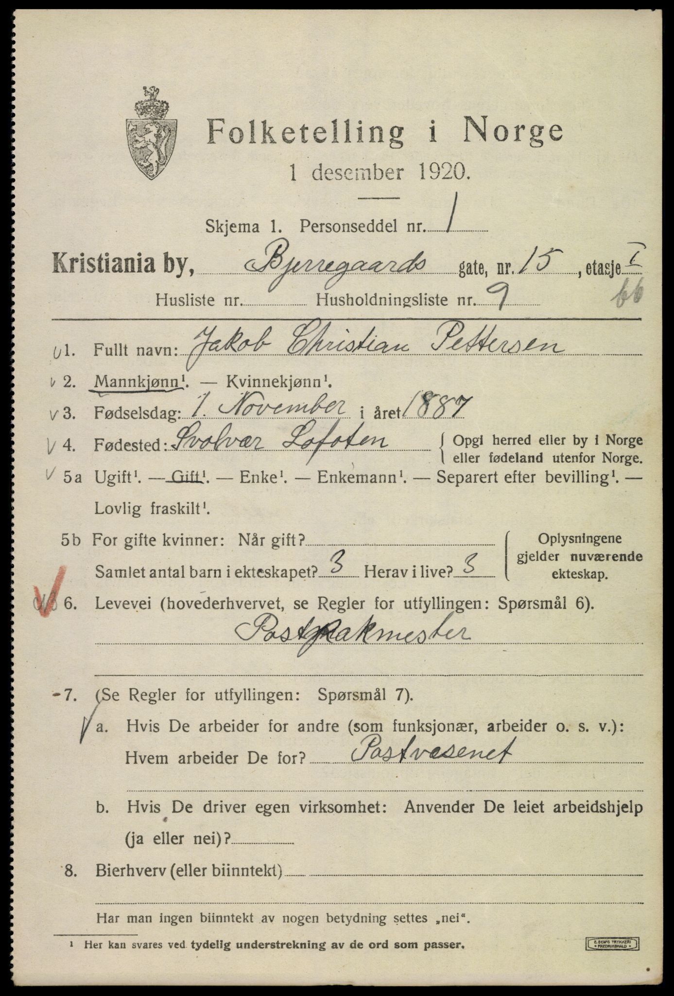 SAO, 1920 census for Kristiania, 1920, p. 159829