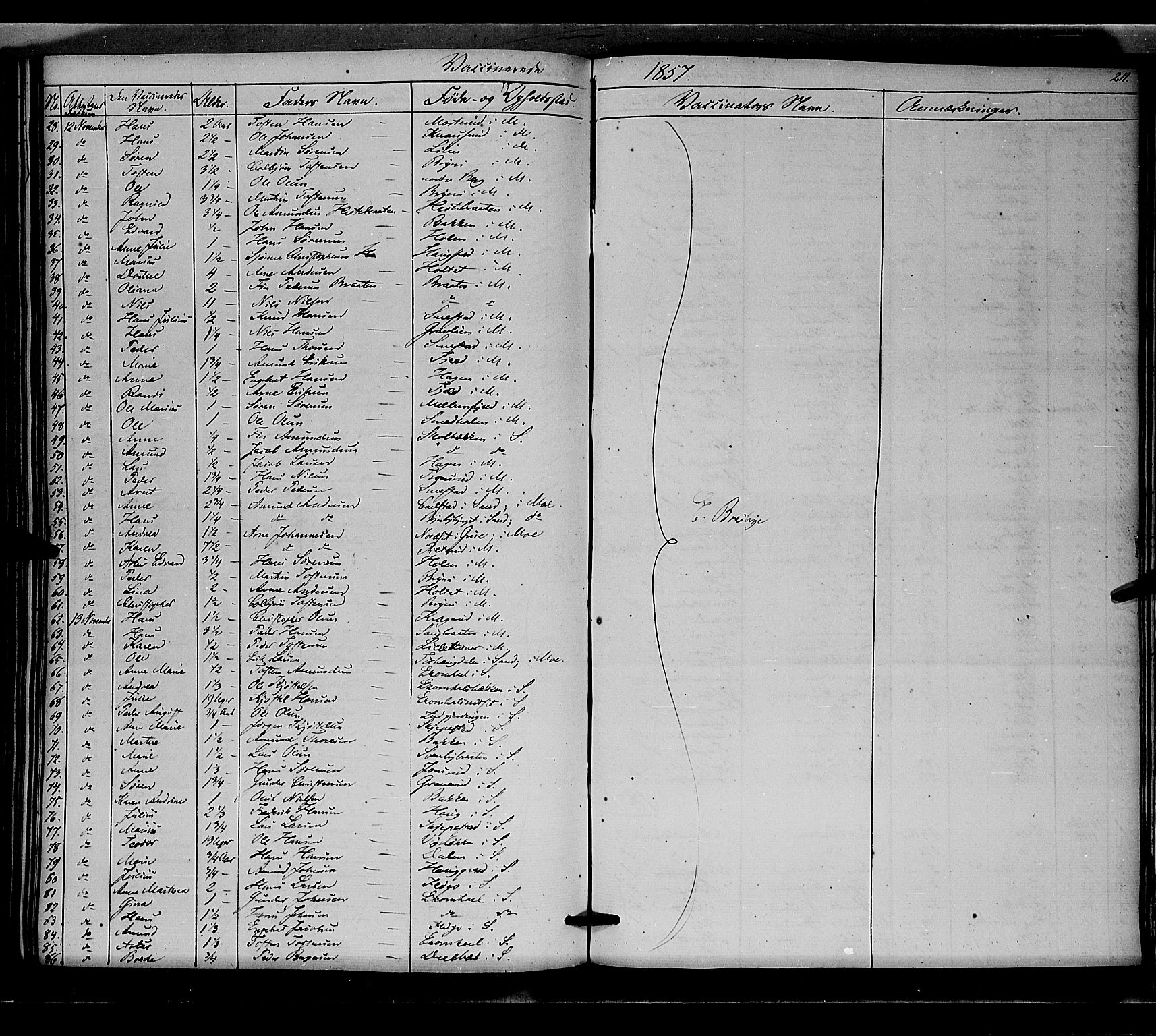 Nord-Odal prestekontor, AV/SAH-PREST-032/H/Ha/Haa/L0003: Parish register (official) no. 3, 1851-1865, p. 211