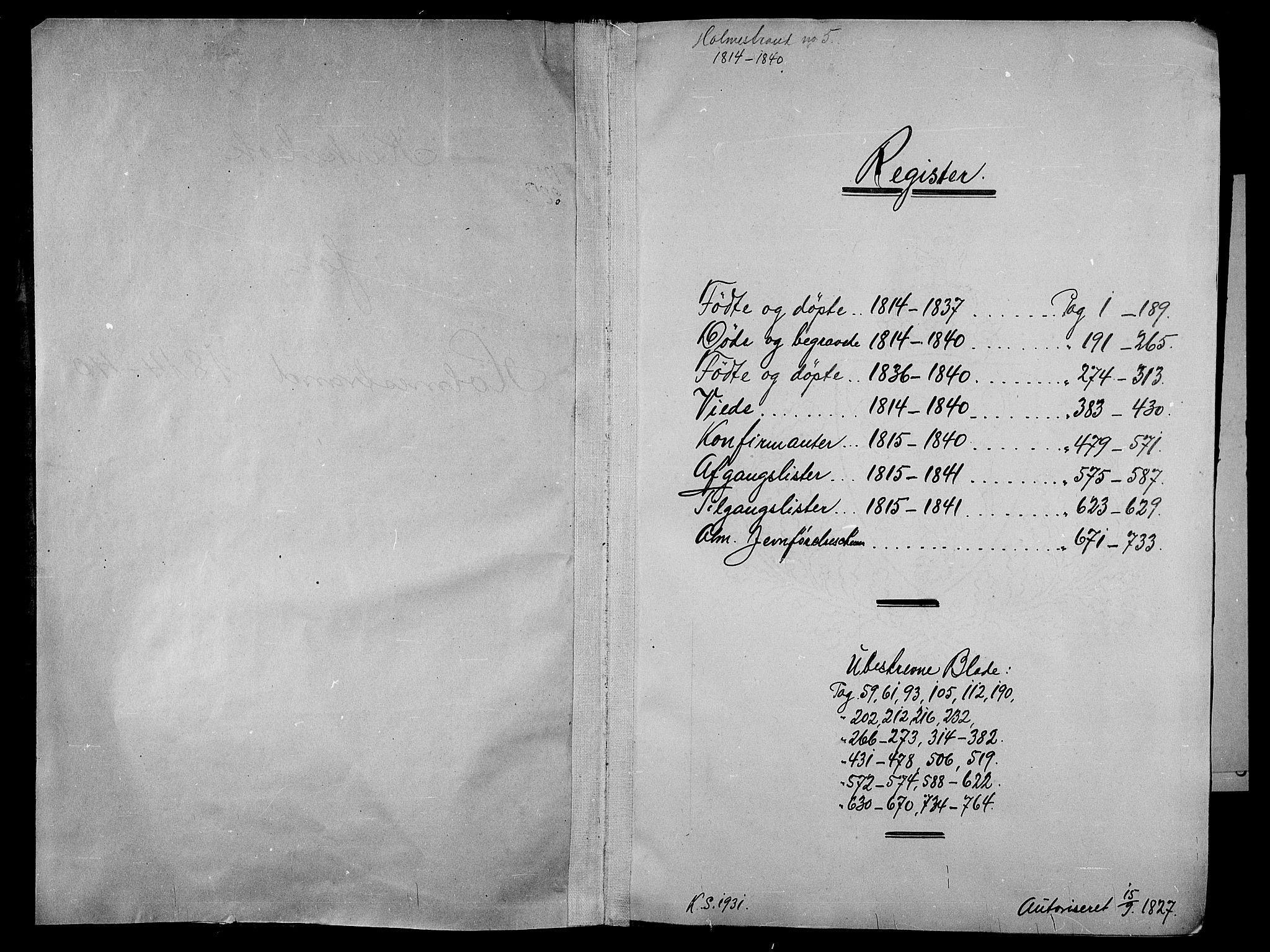 Holmestrand kirkebøker, AV/SAKO-A-346/F/Fa/L0001: Parish register (official) no. 1, 1814-1840