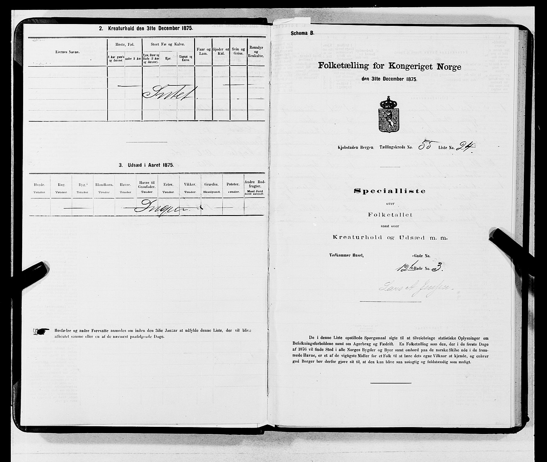 SAB, 1875 census for 1301 Bergen, 1875, p. 2952