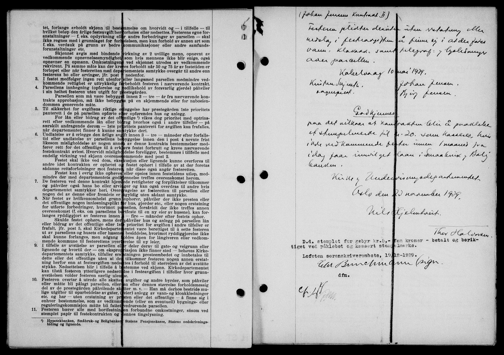 Lofoten sorenskriveri, SAT/A-0017/1/2/2C/L0007a: Mortgage book no. 7a, 1939-1940, Diary no: : 2726/1939