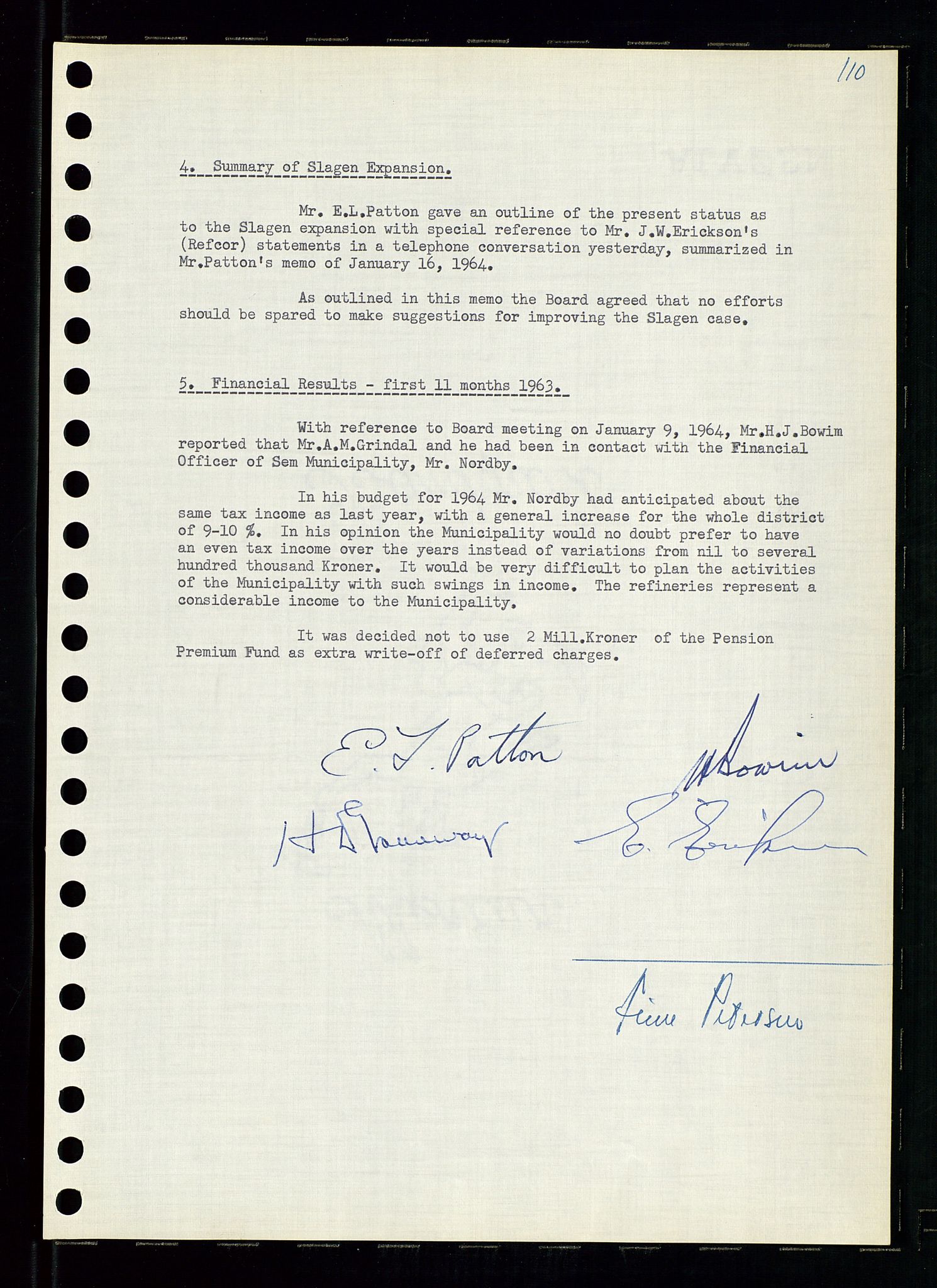 Pa 0982 - Esso Norge A/S, AV/SAST-A-100448/A/Aa/L0001/0004: Den administrerende direksjon Board minutes (styrereferater) / Den administrerende direksjon Board minutes (styrereferater), 1963-1964, p. 153