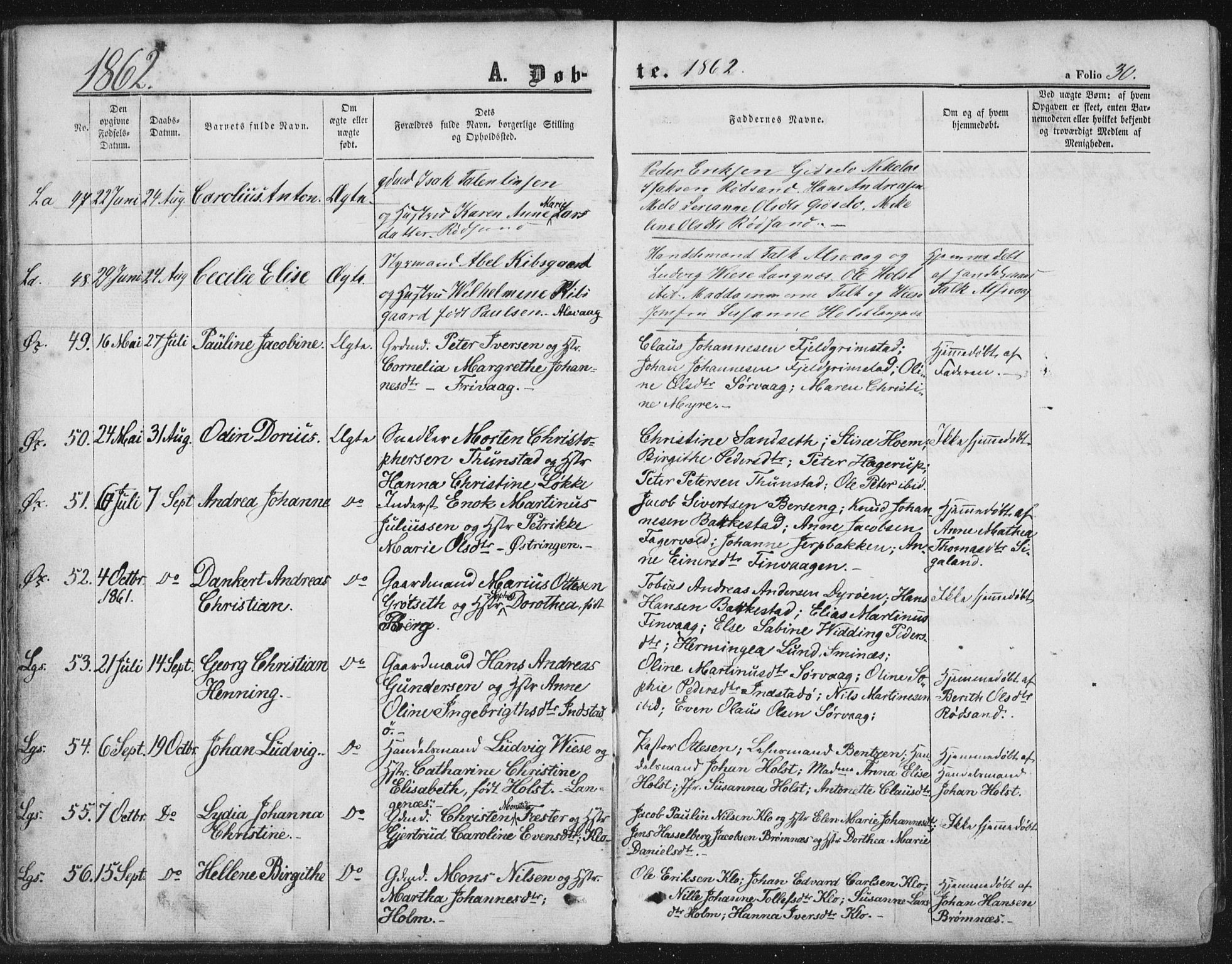 Ministerialprotokoller, klokkerbøker og fødselsregistre - Nordland, SAT/A-1459/893/L1333: Parish register (official) no. 893A06, 1858-1866, p. 30