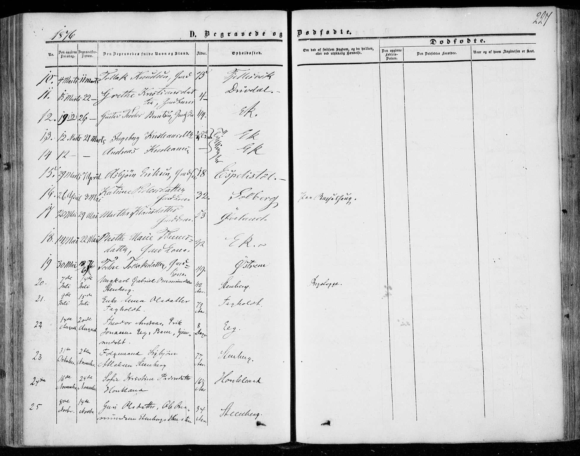 Lund sokneprestkontor, AV/SAST-A-101809/S06/L0009: Parish register (official) no. A 8, 1853-1877, p. 227