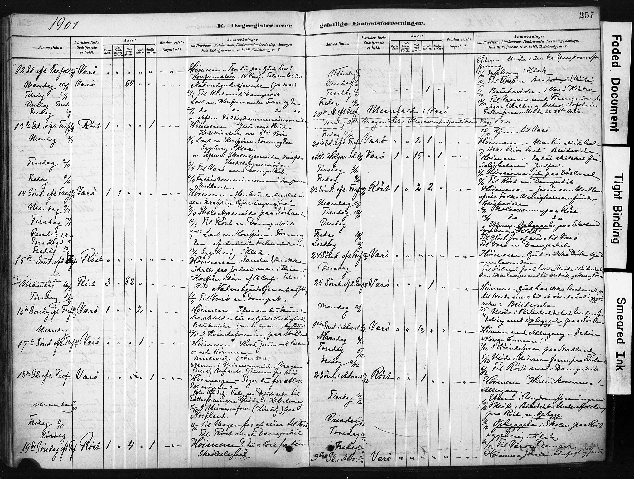 Ministerialprotokoller, klokkerbøker og fødselsregistre - Nordland, AV/SAT-A-1459/808/L0128: Parish register (official) no. 808A01, 1880-1902, p. 257