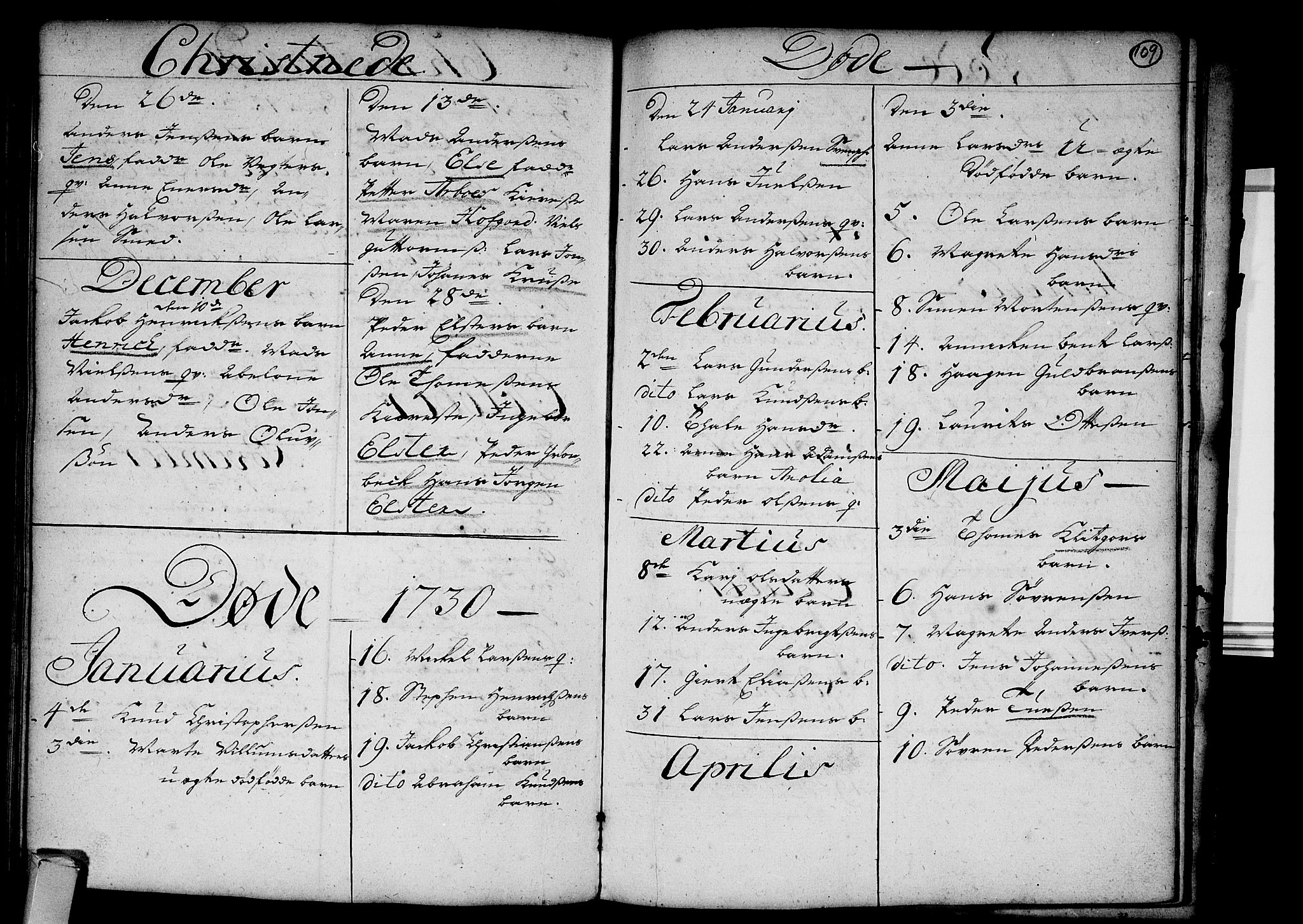 Strømsø kirkebøker, SAKO/A-246/F/Fa/L0003: Parish register (official) no. I 3, 1727-1731, p. 109