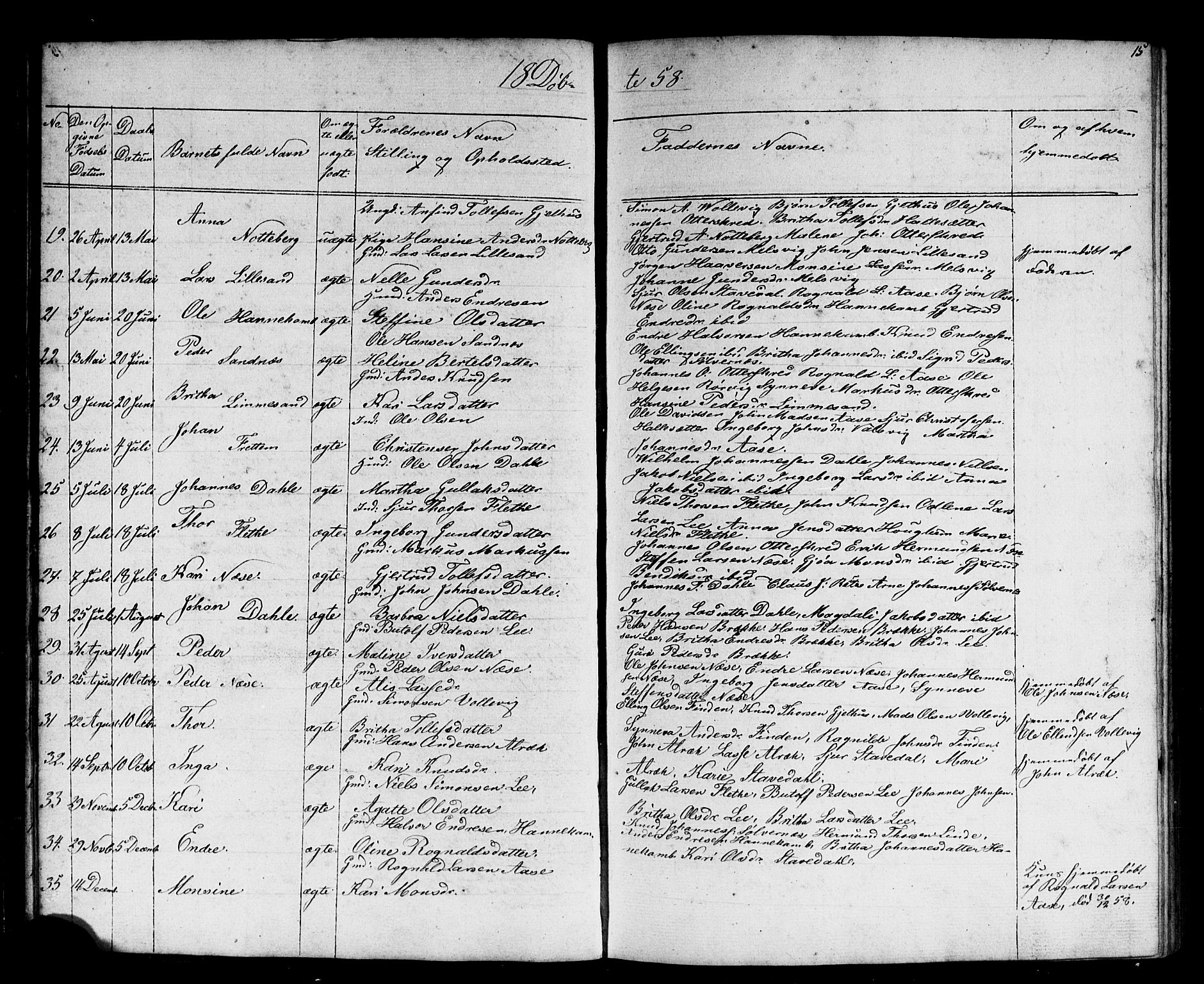 Vik sokneprestembete, SAB/A-81501: Parish register (copy) no. B 1, 1847-1877, p. 15
