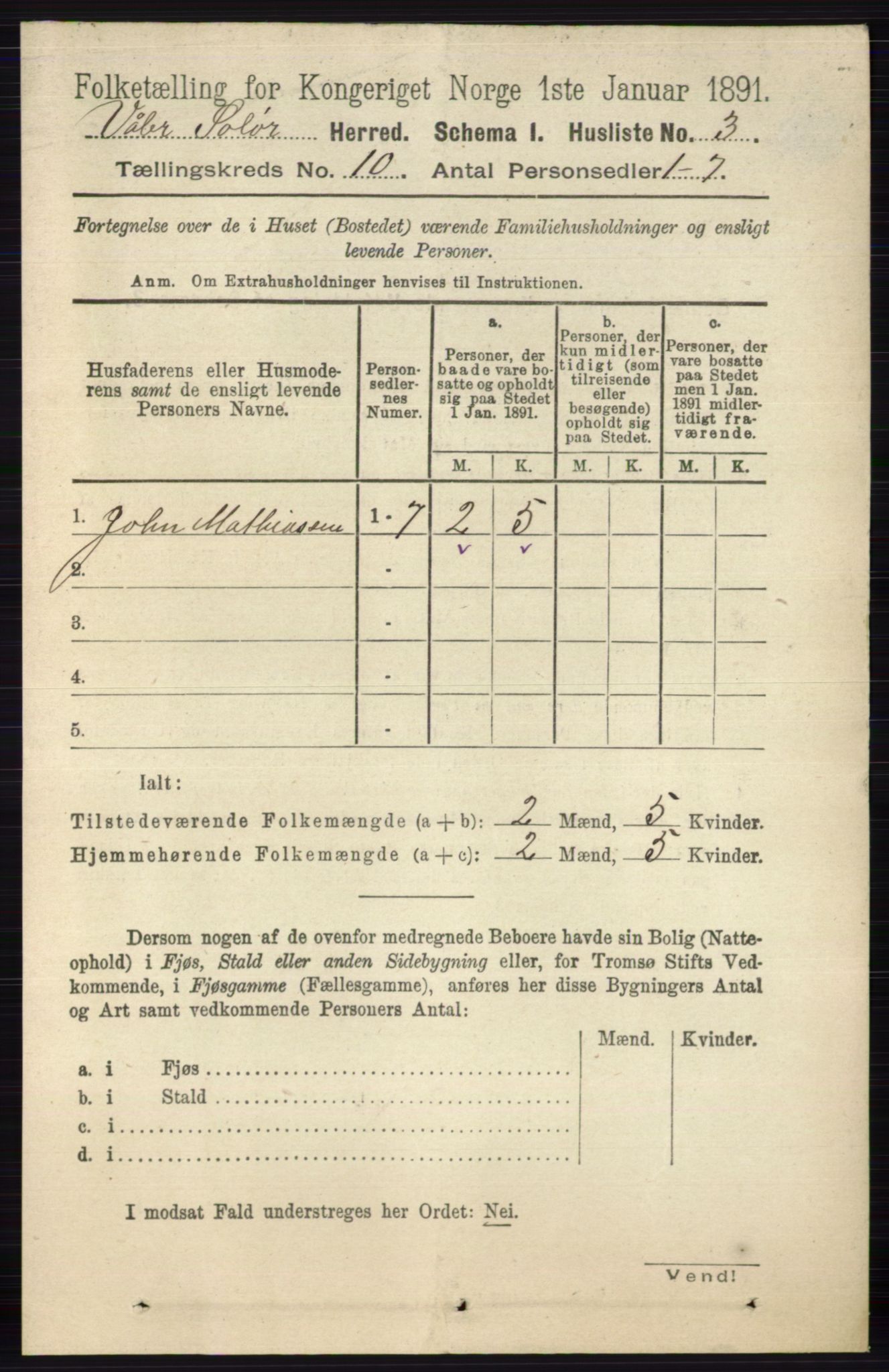 RA, 1891 census for 0426 Våler, 1891, p. 4119