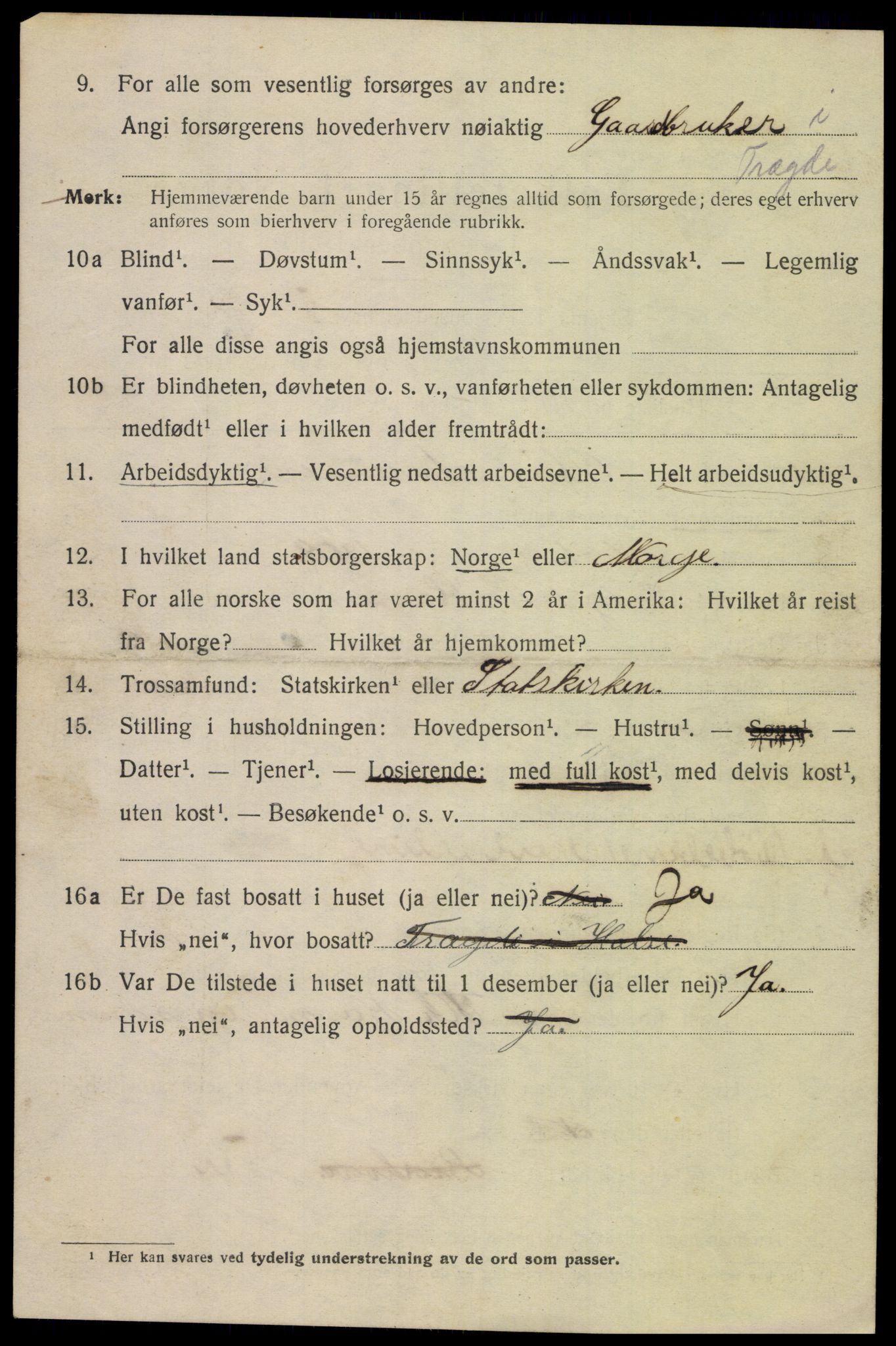 SAK, 1920 census for Mandal, 1920, p. 8160