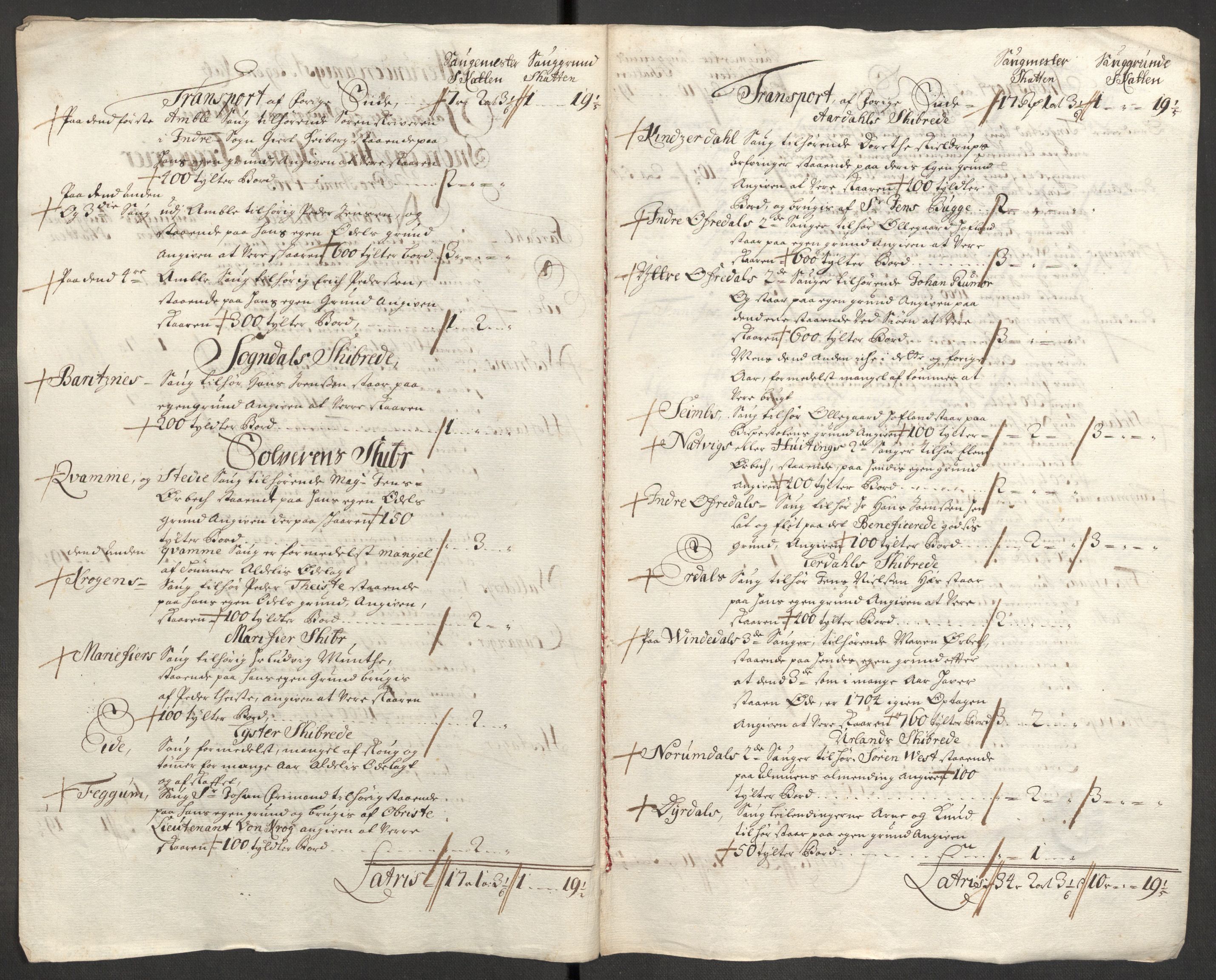 Rentekammeret inntil 1814, Reviderte regnskaper, Fogderegnskap, RA/EA-4092/R52/L3314: Fogderegnskap Sogn, 1705-1707, p. 134